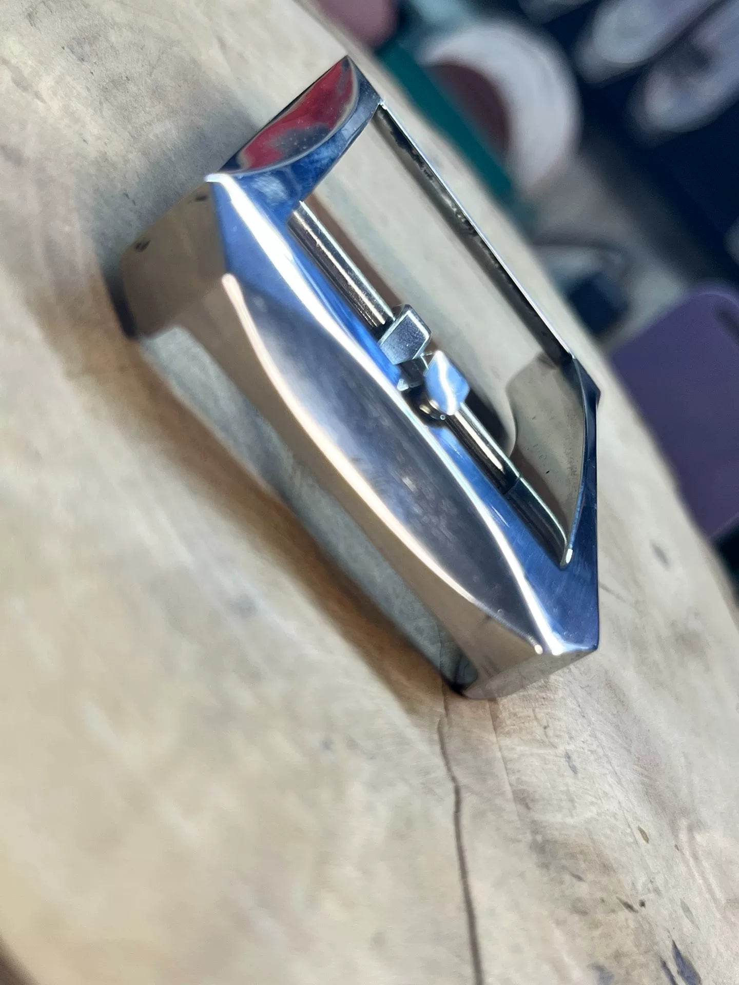 Octagonal Line-Cut 316 Stainless Steel Buckle — 4.05cm Inner Diameter