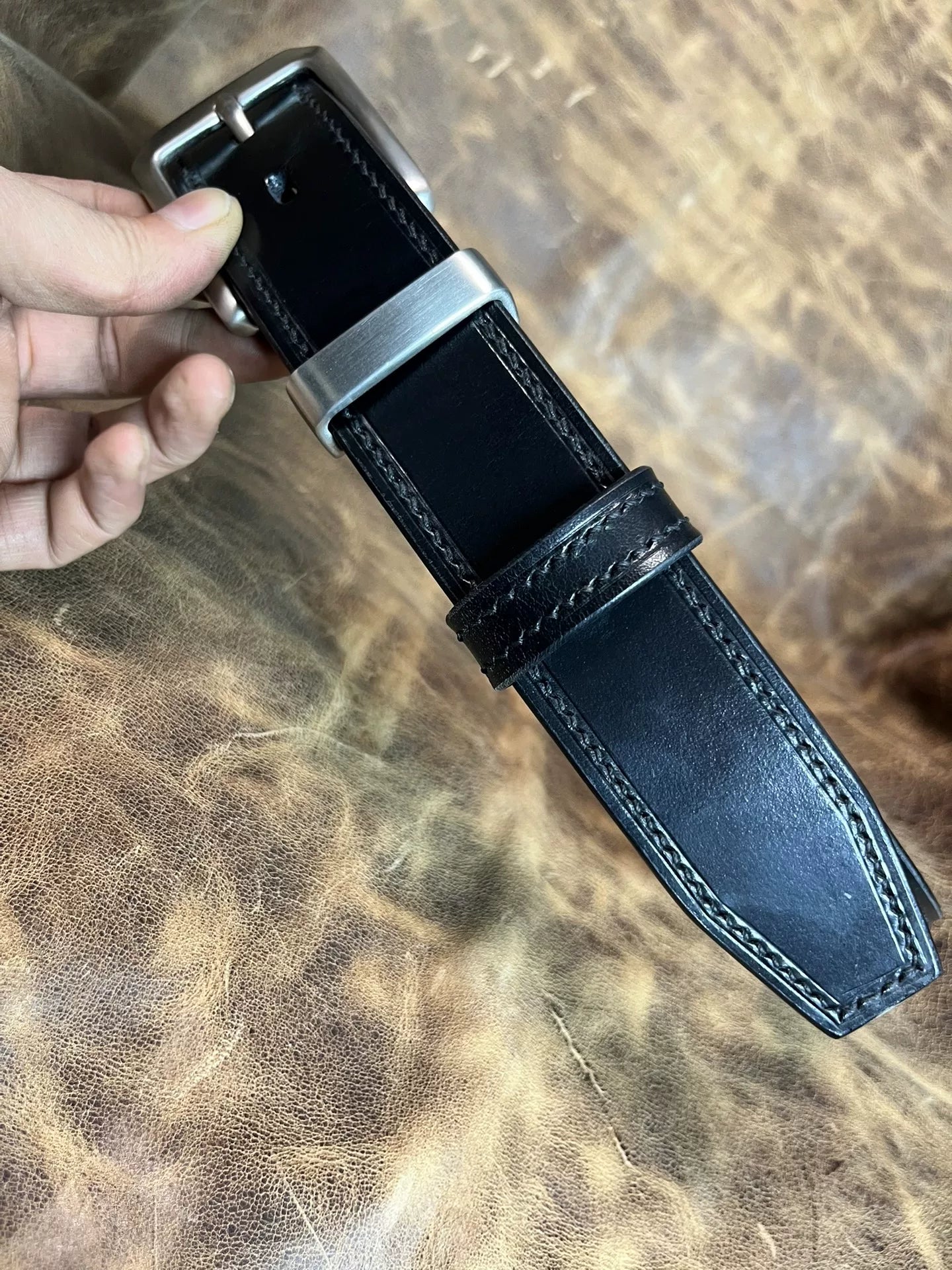 TWS Thomas Bridle Leather Handmade Belt — Imported from UK