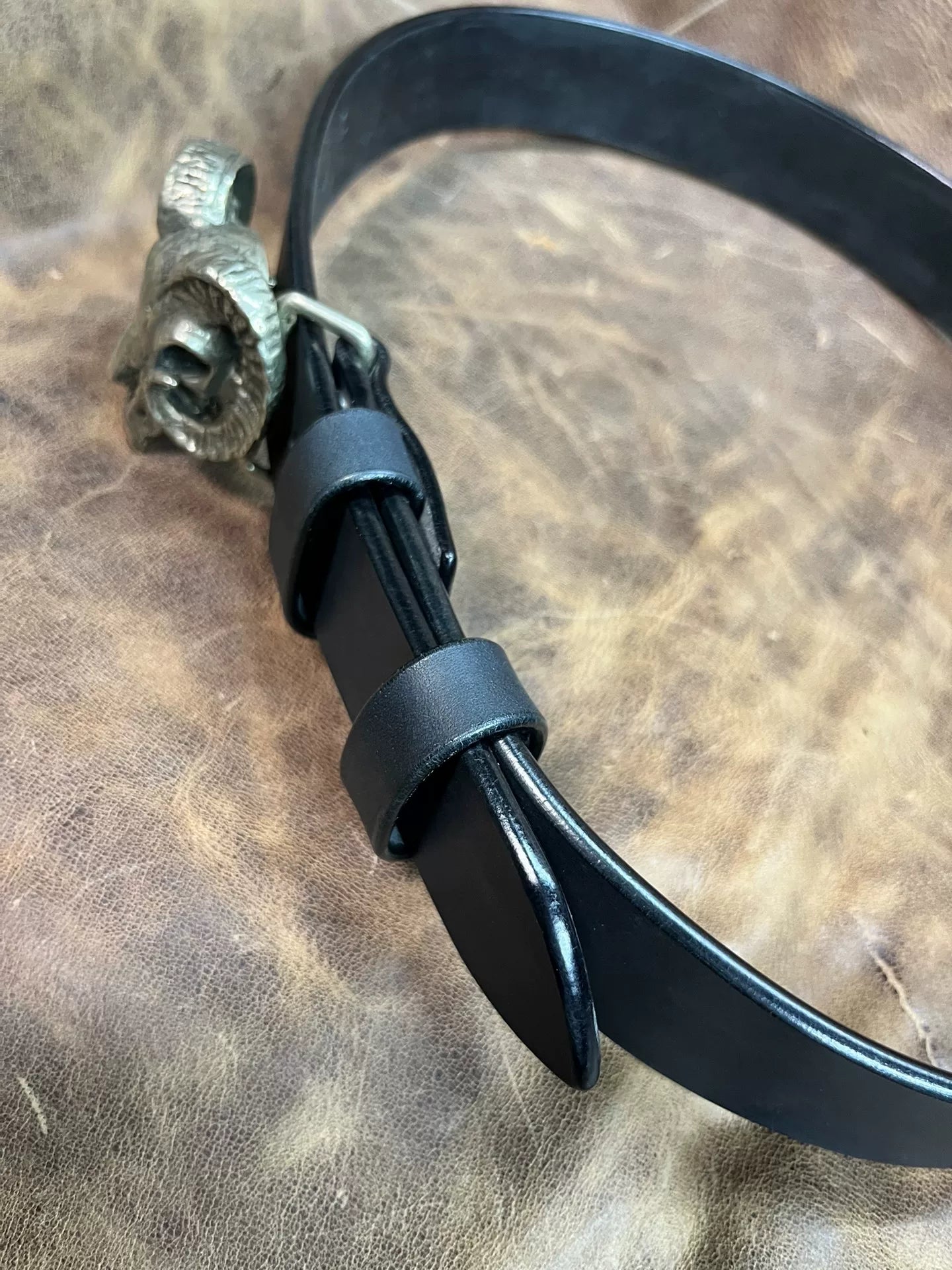 Black imported full-grain Italian genuine leather first-layer cowhi…