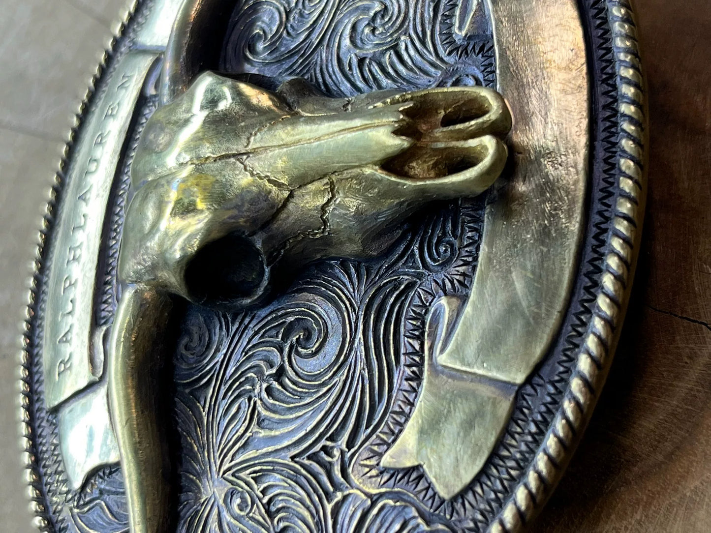 Spot handmade belt buckle Western Middle Ages Ami khaki bull head b…