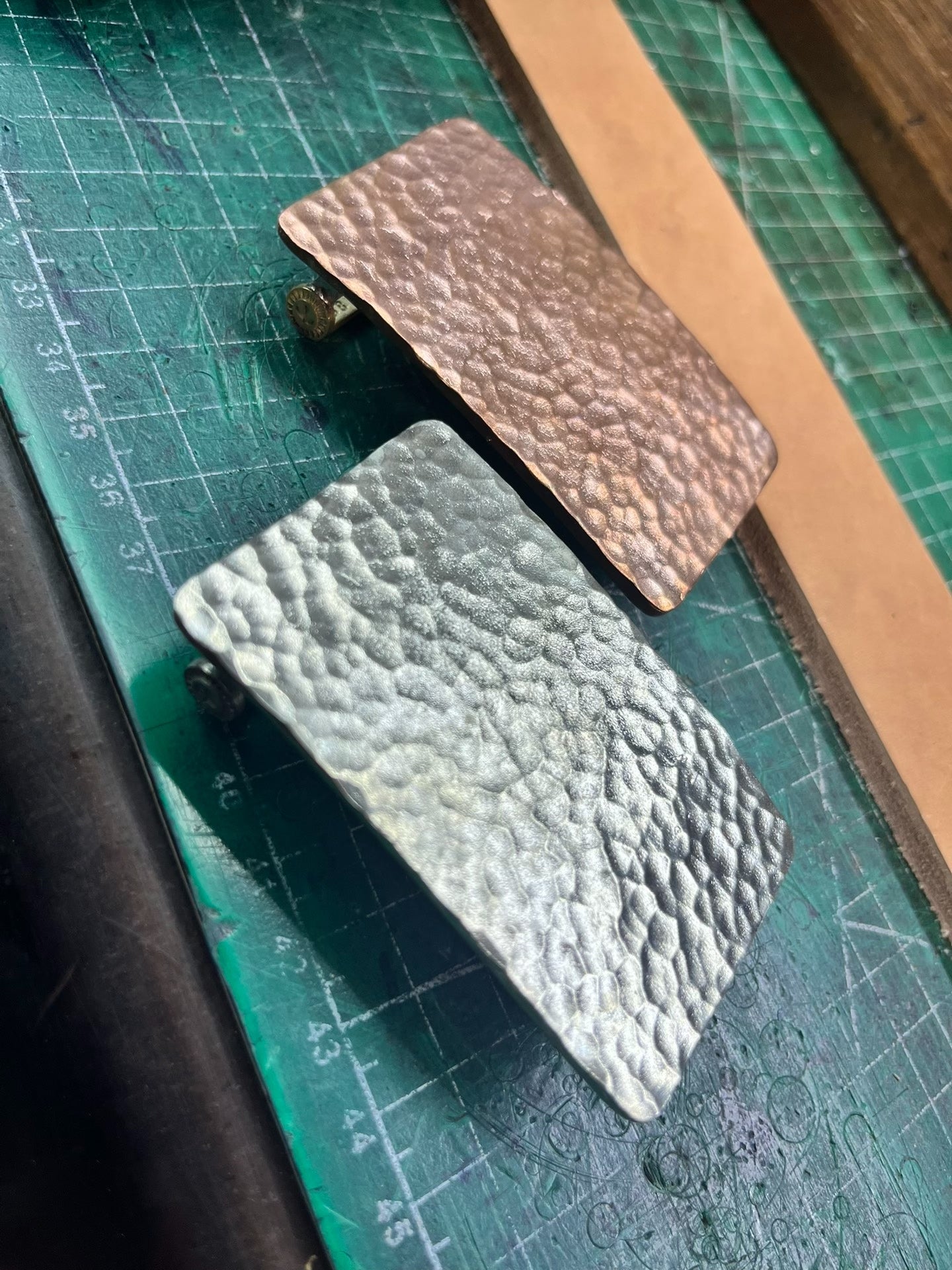 Solid red copper, white copper hammered plate buckle smooth buckle