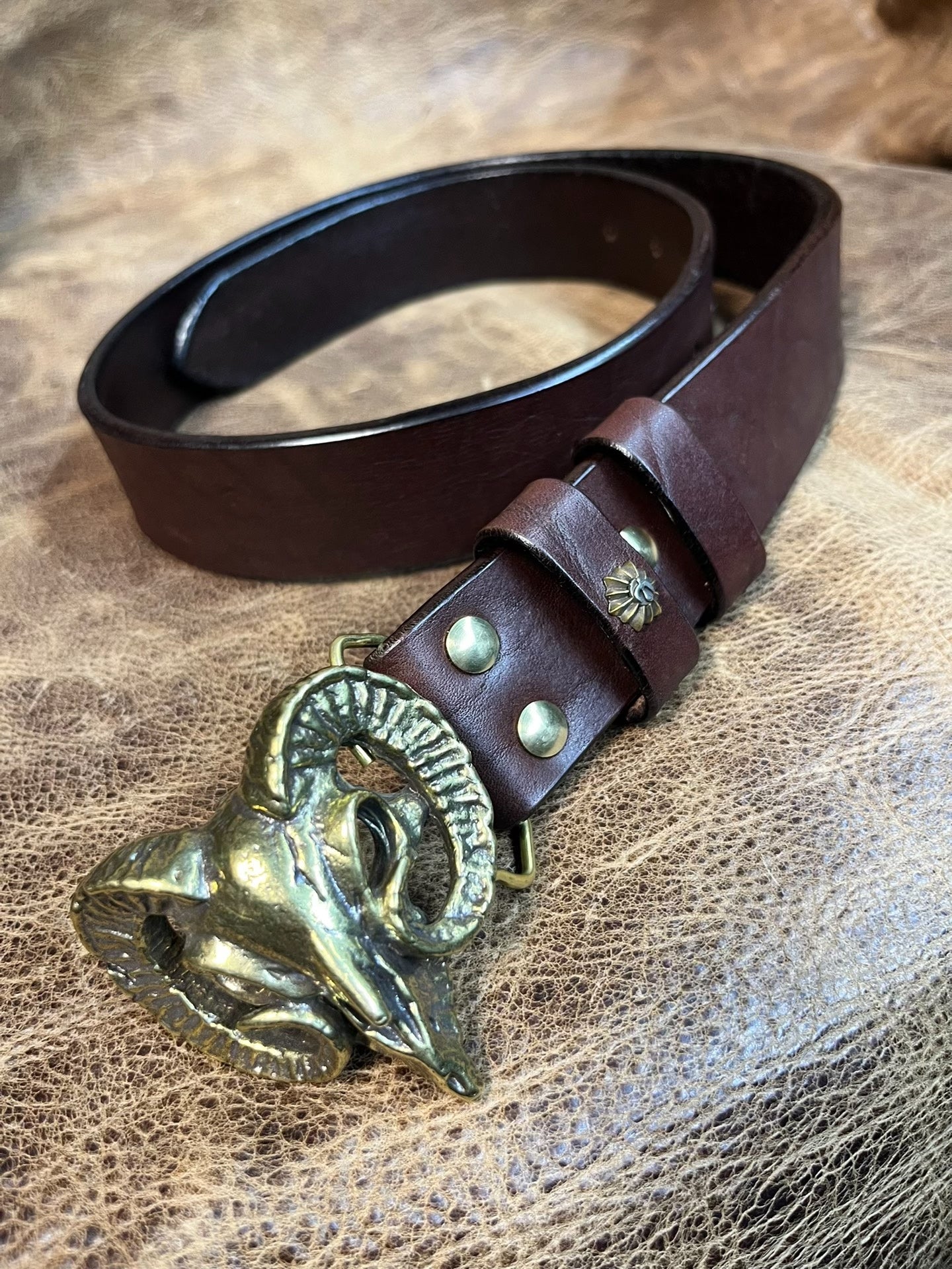 Brown imported North American bison leather genuine first-layer cow…