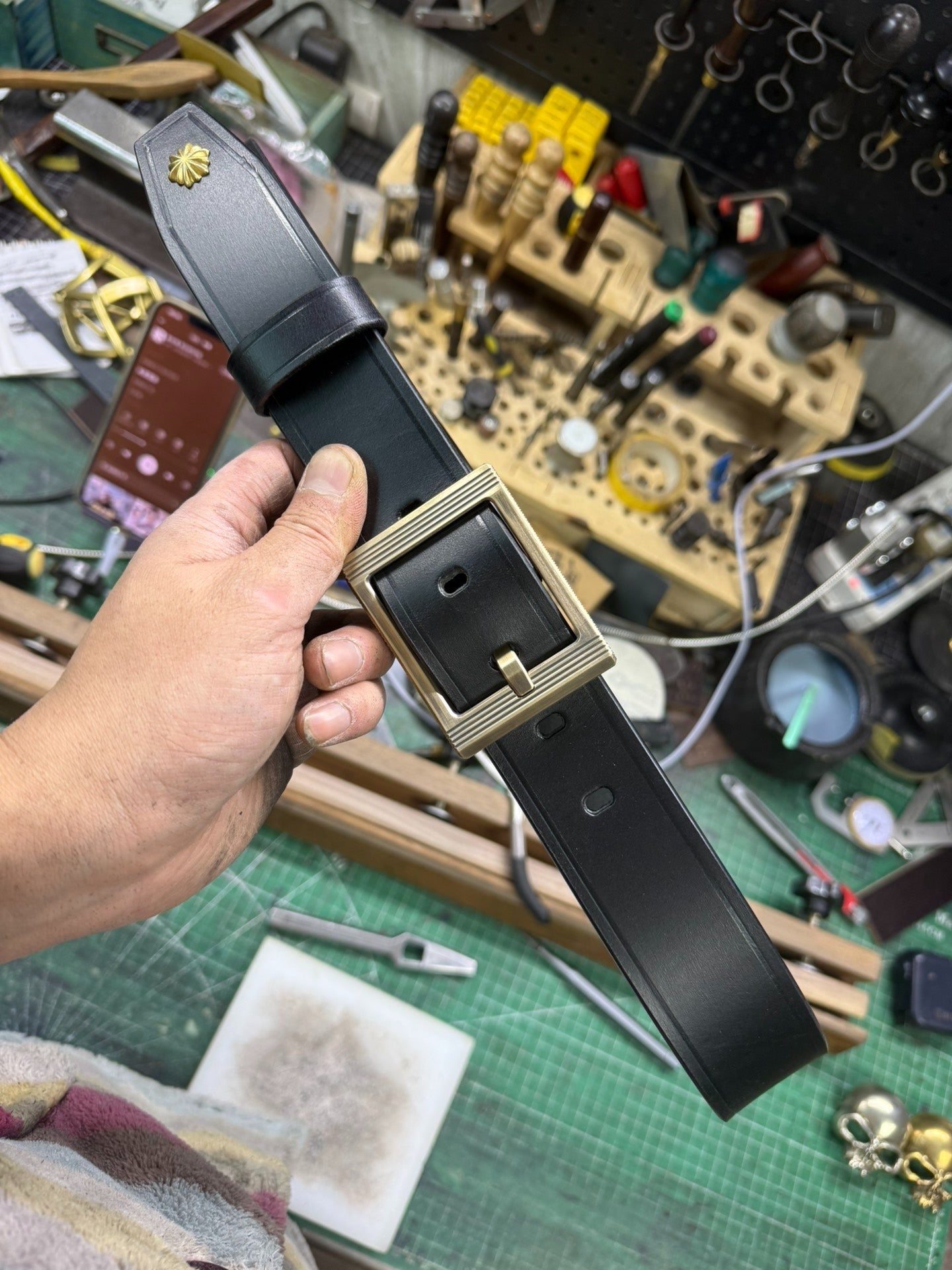 TWS Black Thomas Bridle Leather Belt — 4.0cm Custom