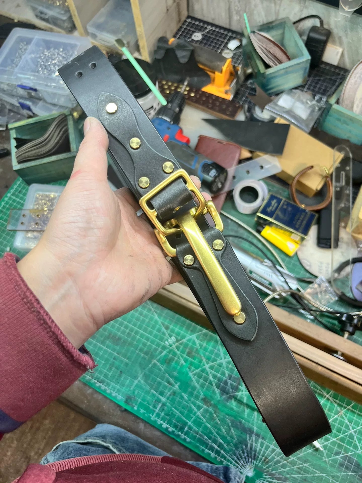 Brand-New Littleton Genuine Leather Cavalry Belt — Quick-Release