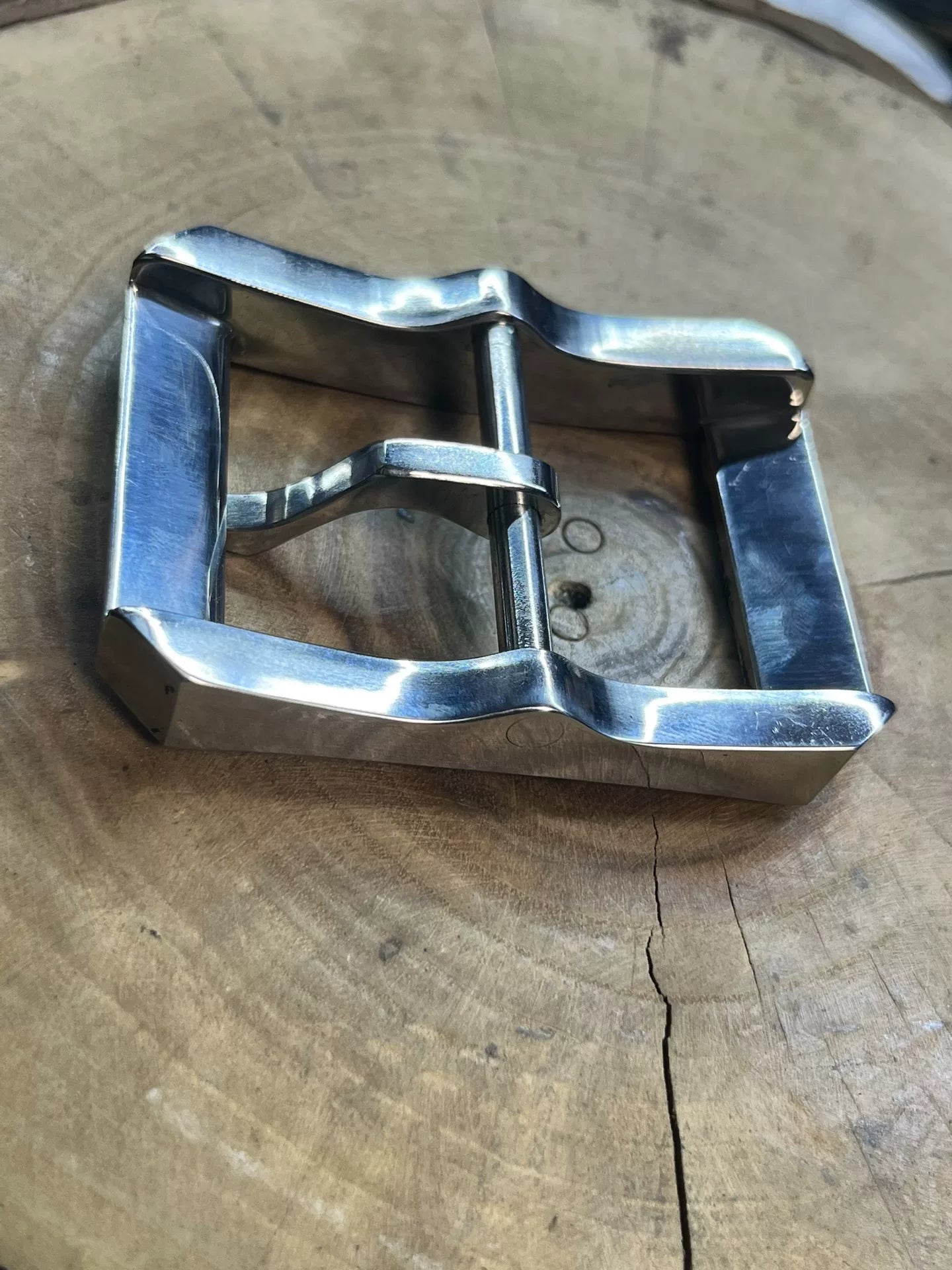 Octagonal Line-Cut 316 Stainless Steel Buckle — 4.05cm Inner Diameter