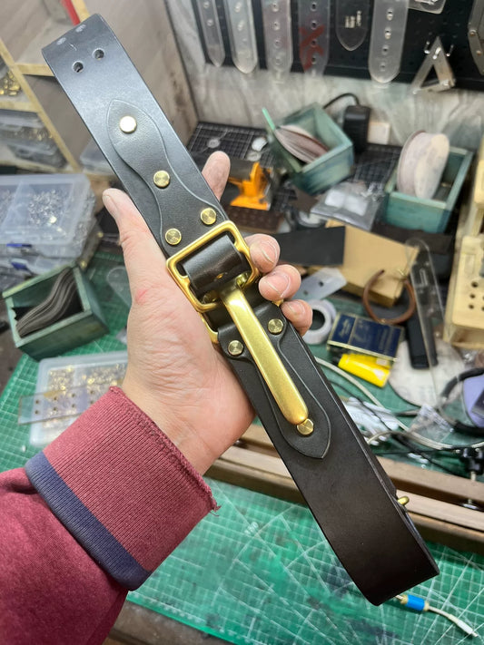 Brand-New Littleton Genuine Leather Cavalry Belt — Quick-Release