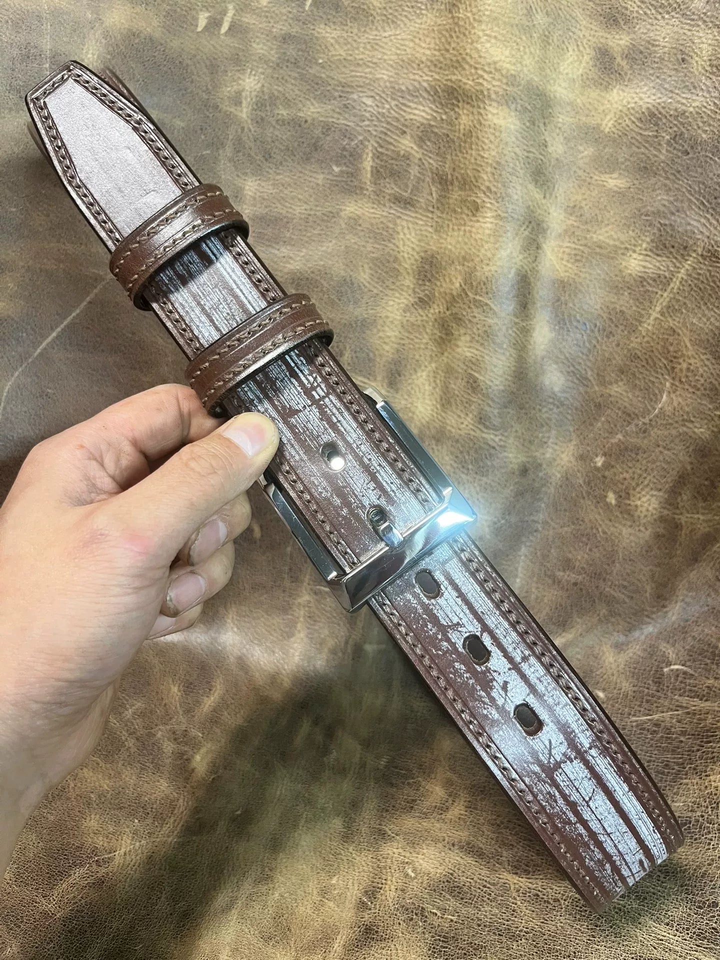 TWS Thomas Bridle Leather Handmade Belt — Imported from UK