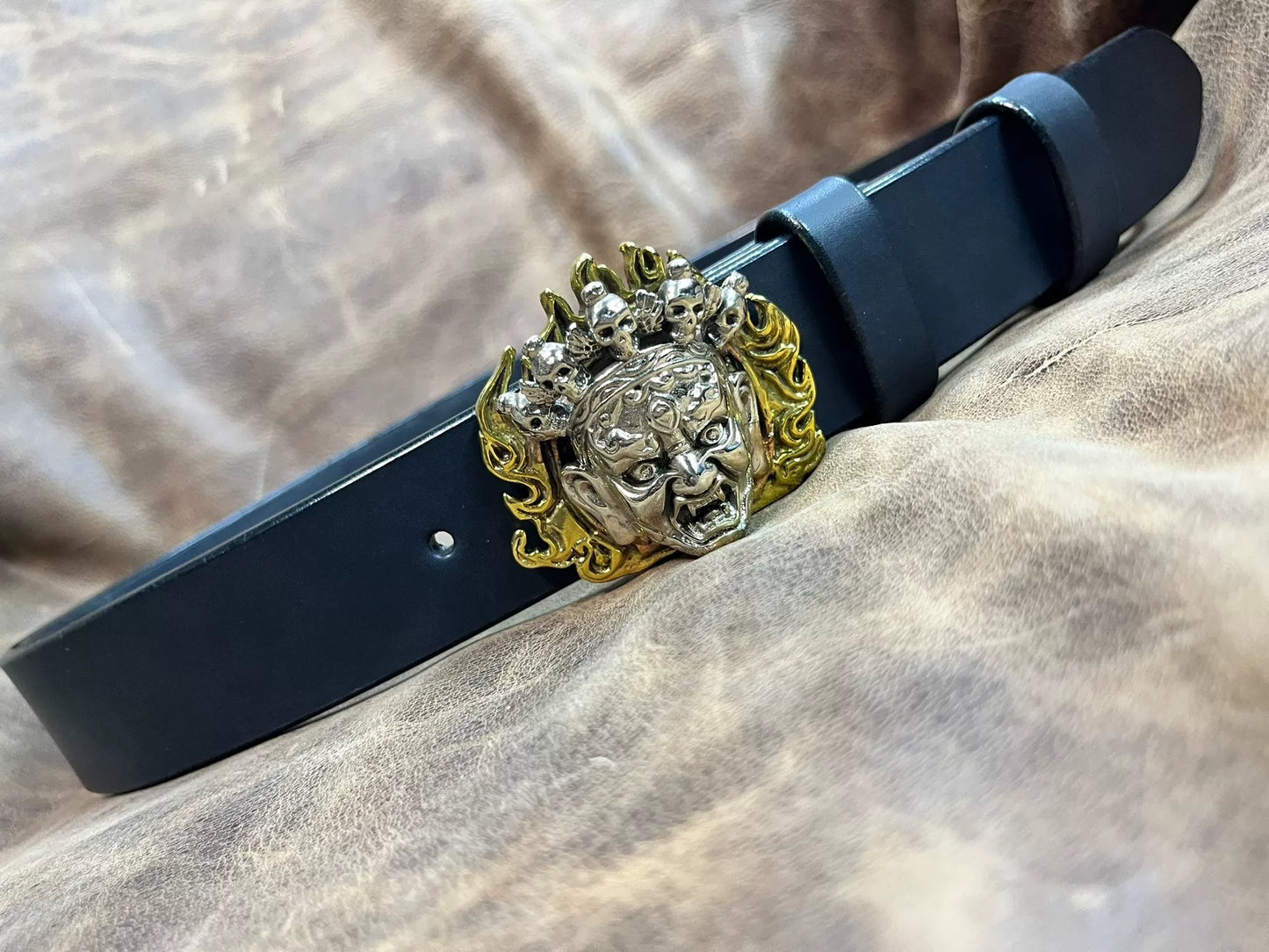 Black imported full-grain Italian genuine leather first-layer cowhi…