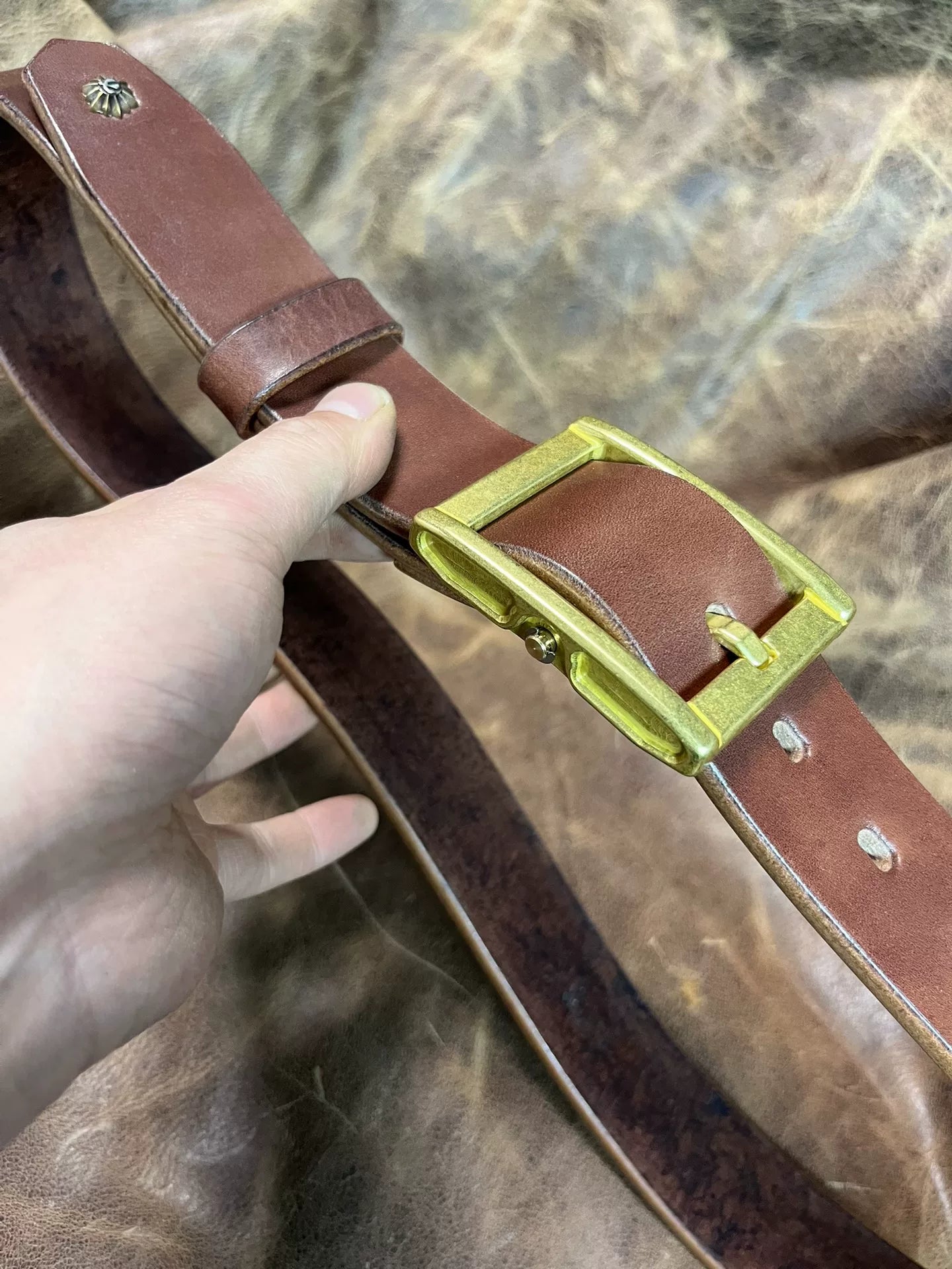 Zhaonan fat brown color with replica zephyr buckle