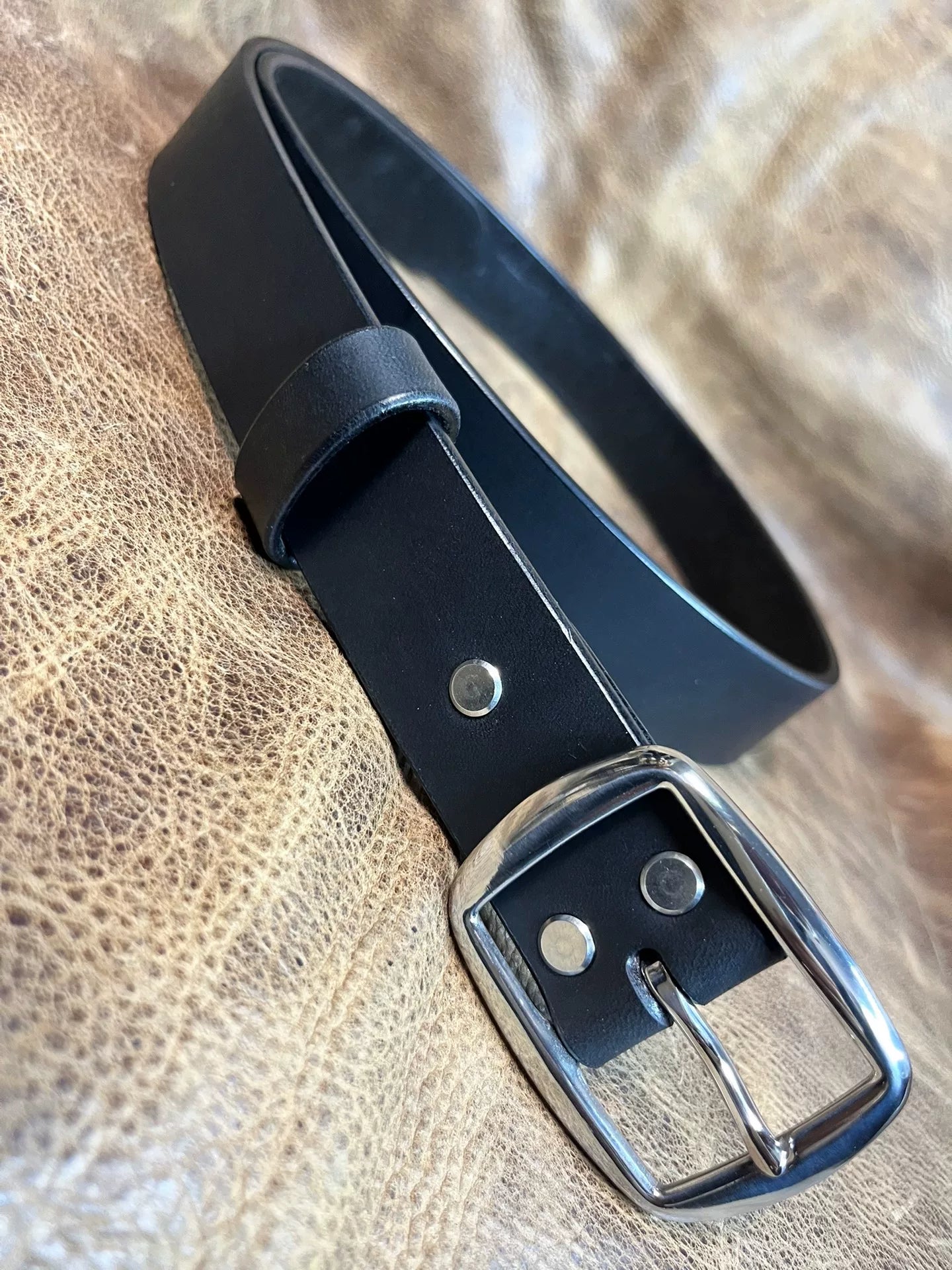 Italian saddle vegetable tanned handmade belt