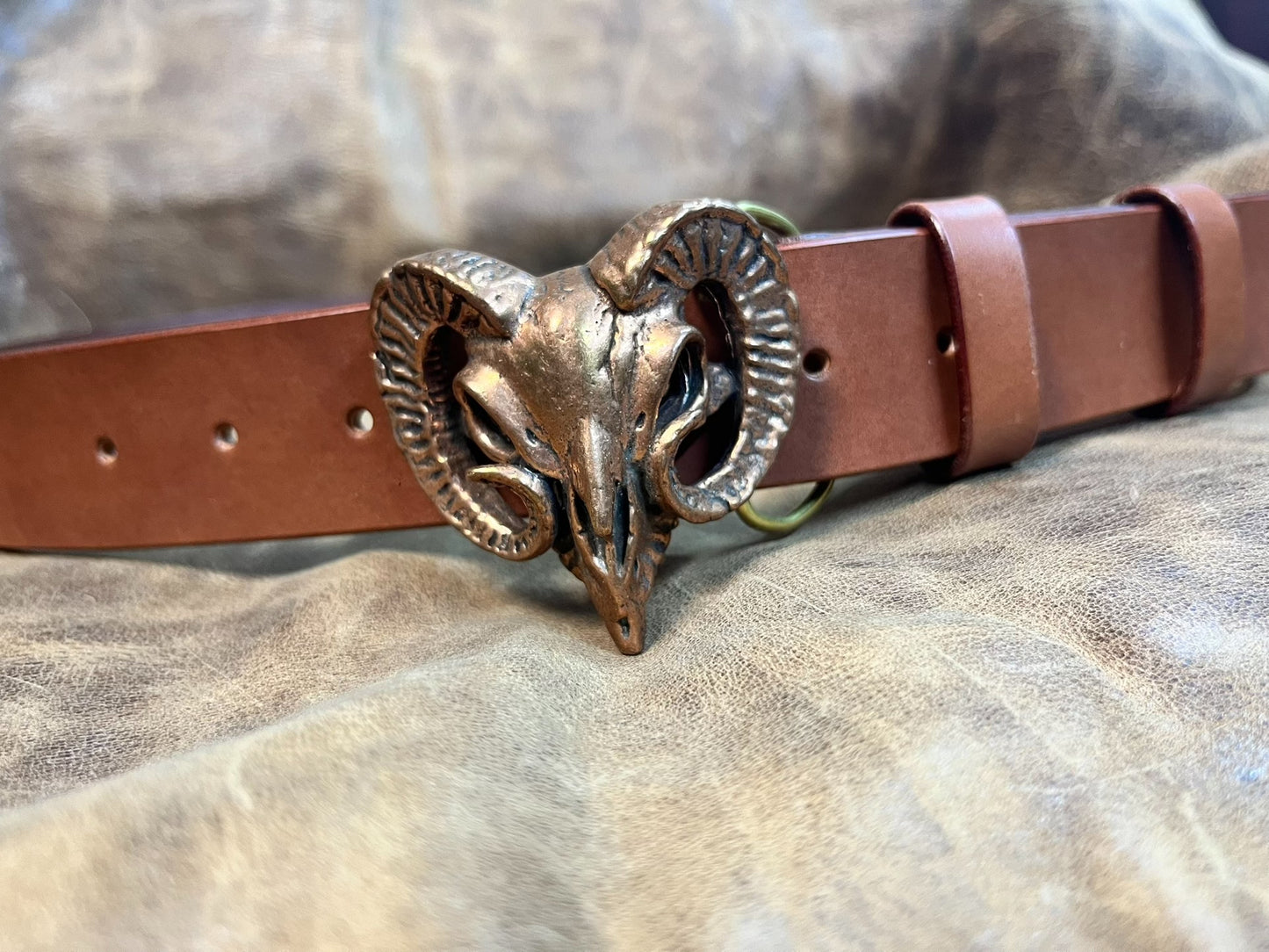 Italian brown cowhide genuine first layer cowhide with white copper…