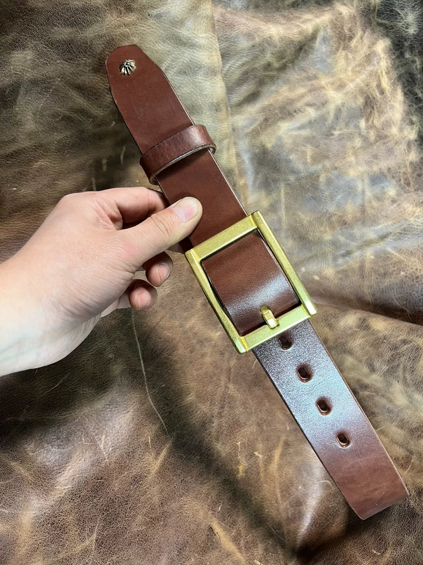 Zhaonan fat brown color with replica zephyr buckle