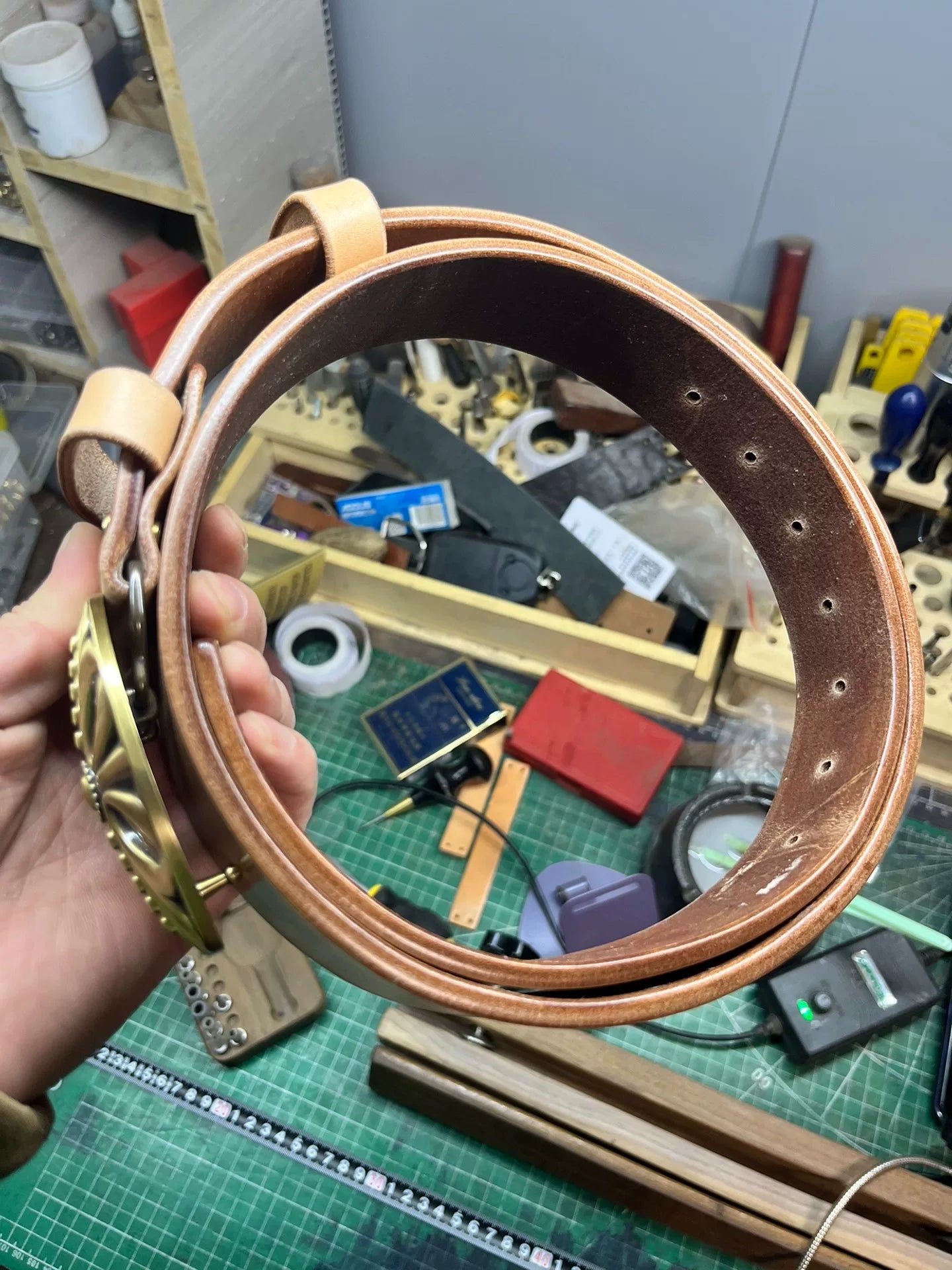 5.5mm thick Japanese Tochigi leather back belt