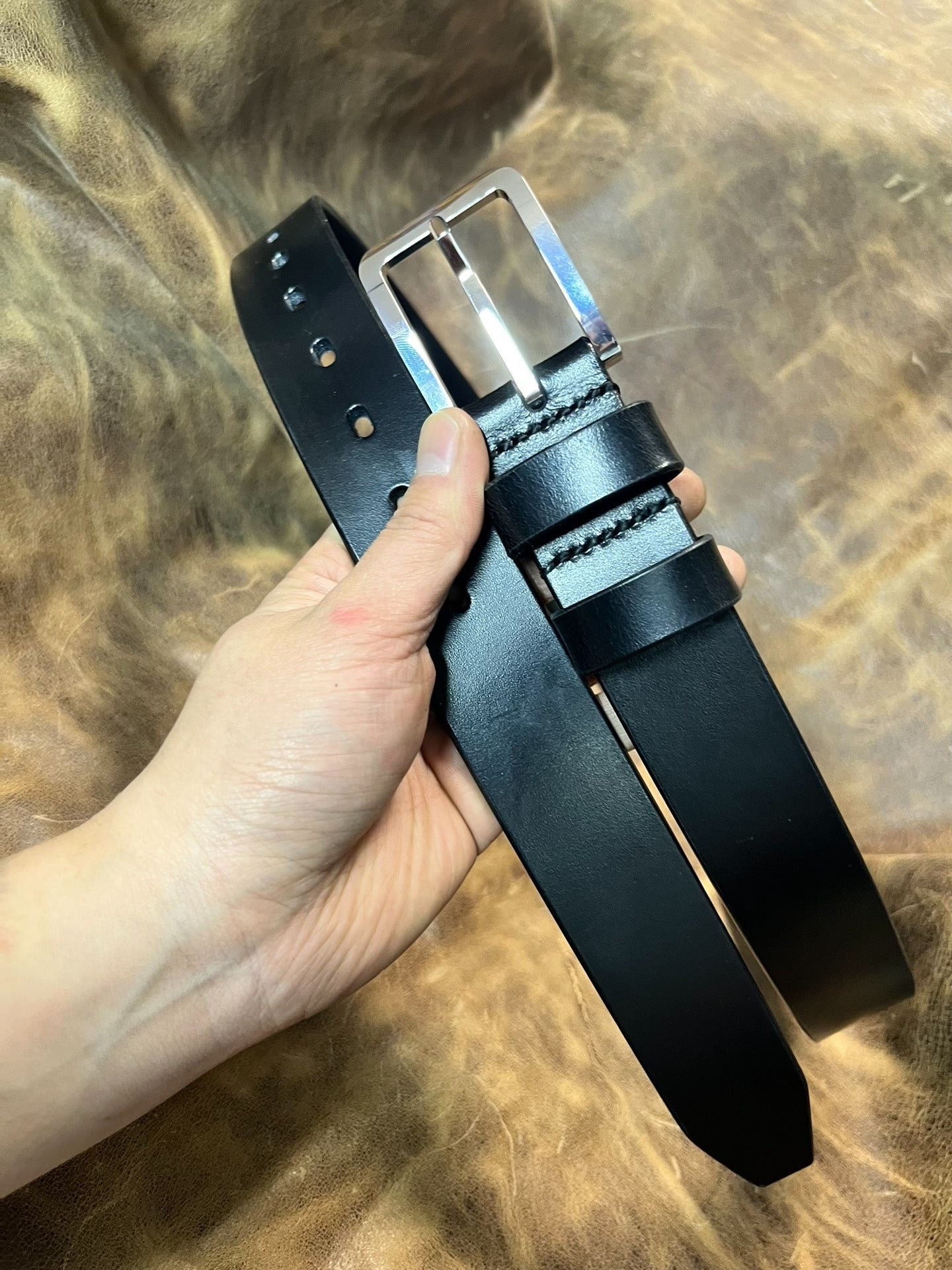 TWS Thomas Bridle Leather with Genuine Muchen Buckle — 316L Polished