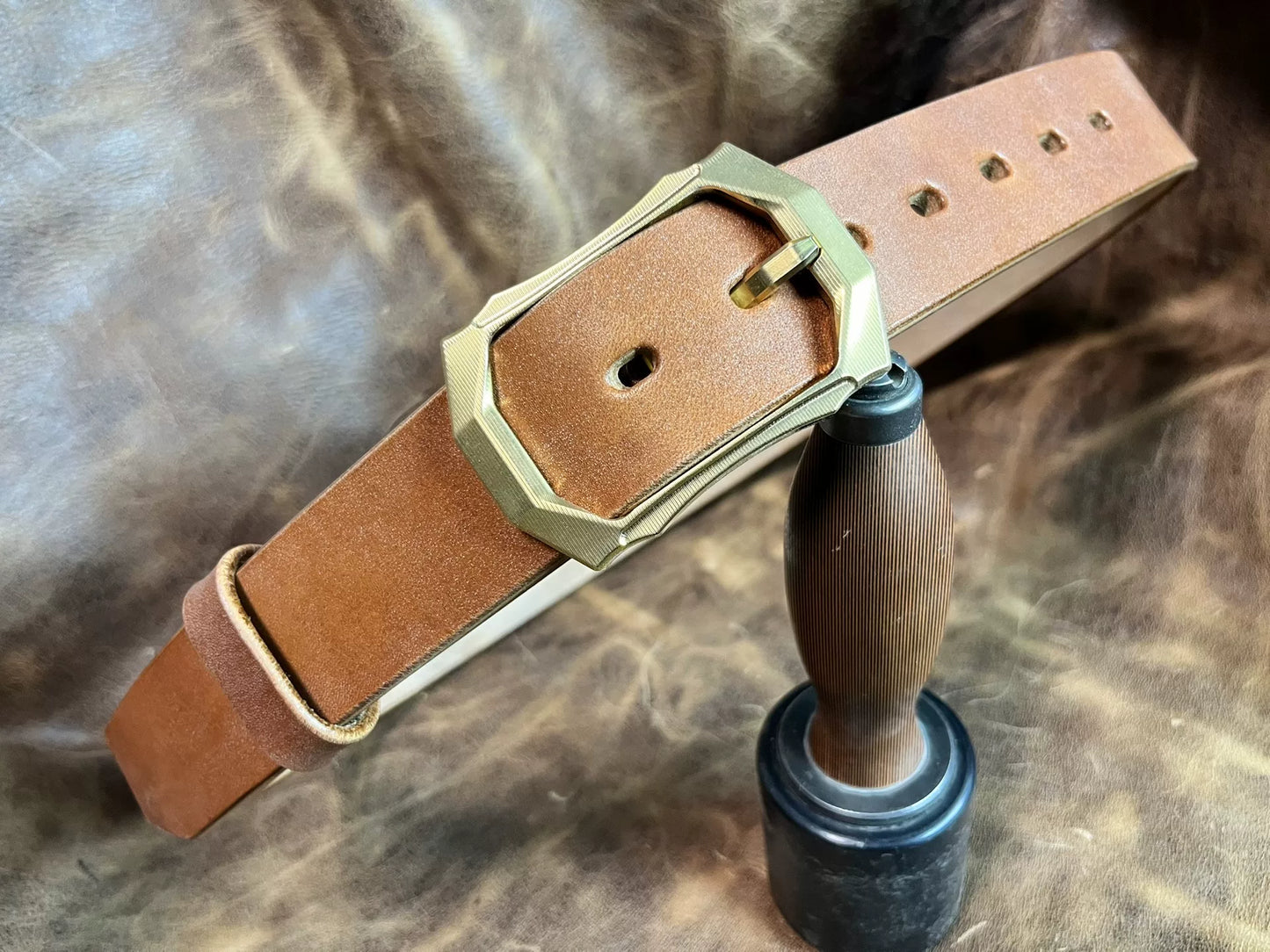 JF full-grain caramel brown bridle leather with authentic West Wind…