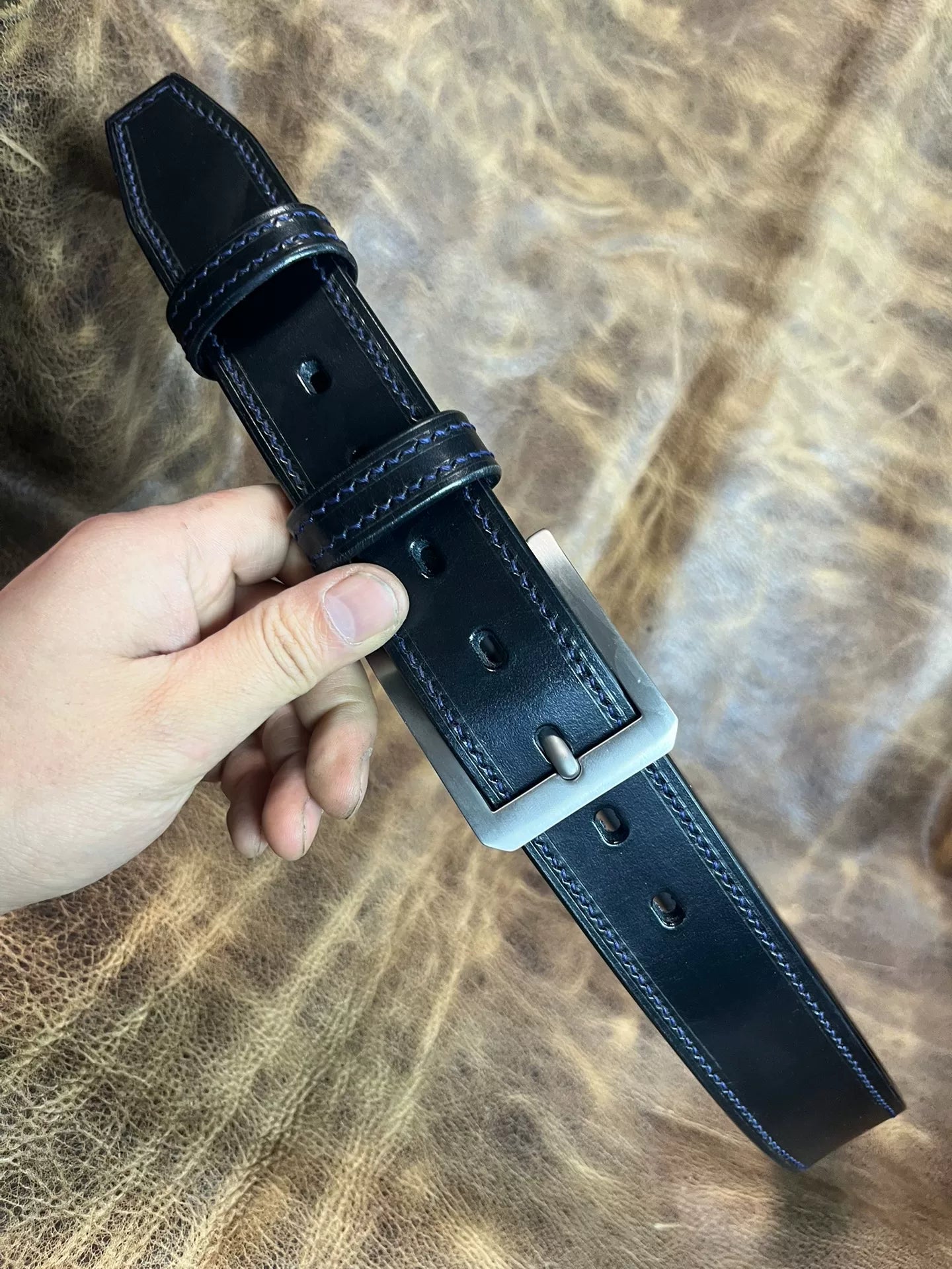 TWS Thomas Bridle Leather Business Dress Belt — Imported from UK