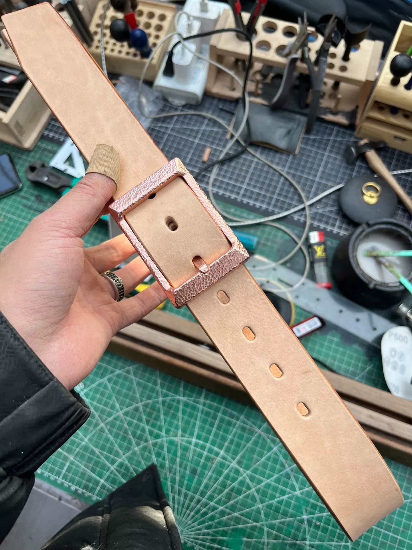 Meian leather handmade belt