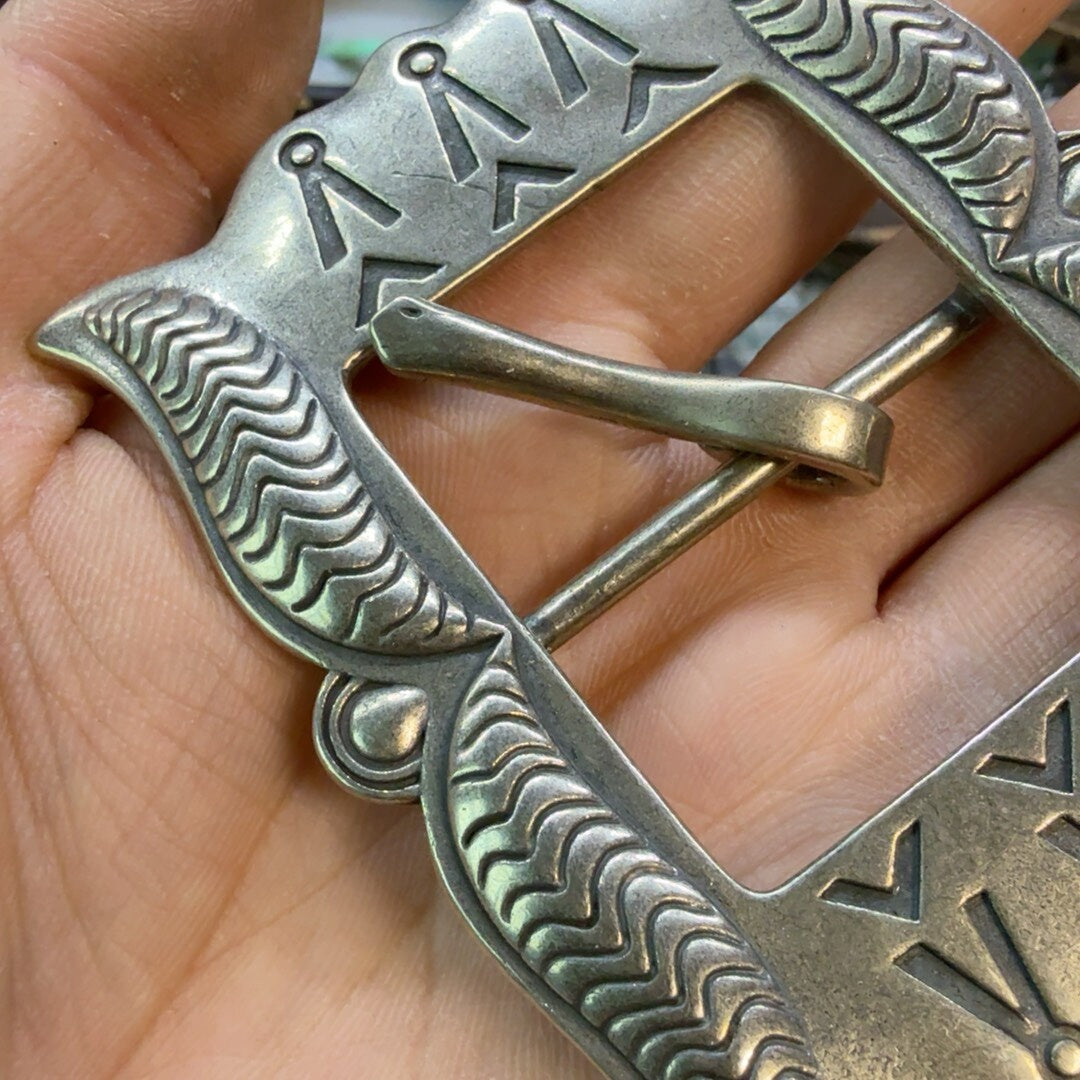Pure copper unplated Navajo belt buckle