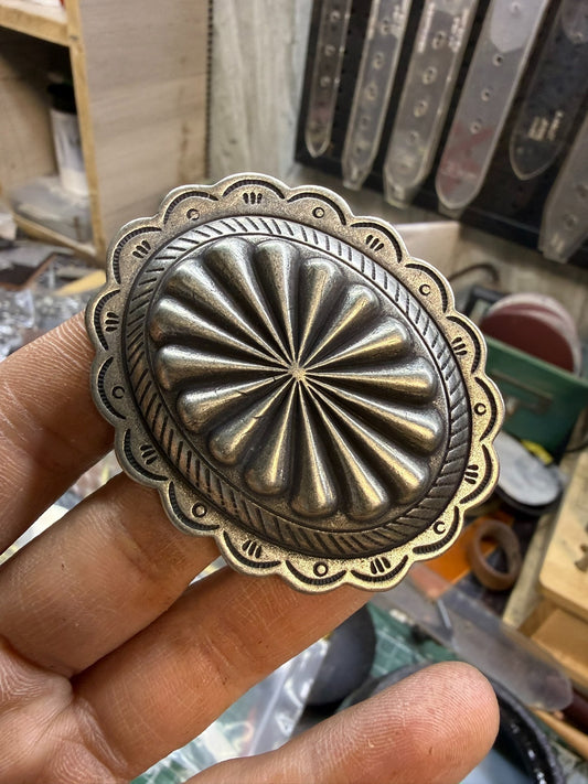 Solid white copper Navajo style belt buckle rrl style buckle Cambri…