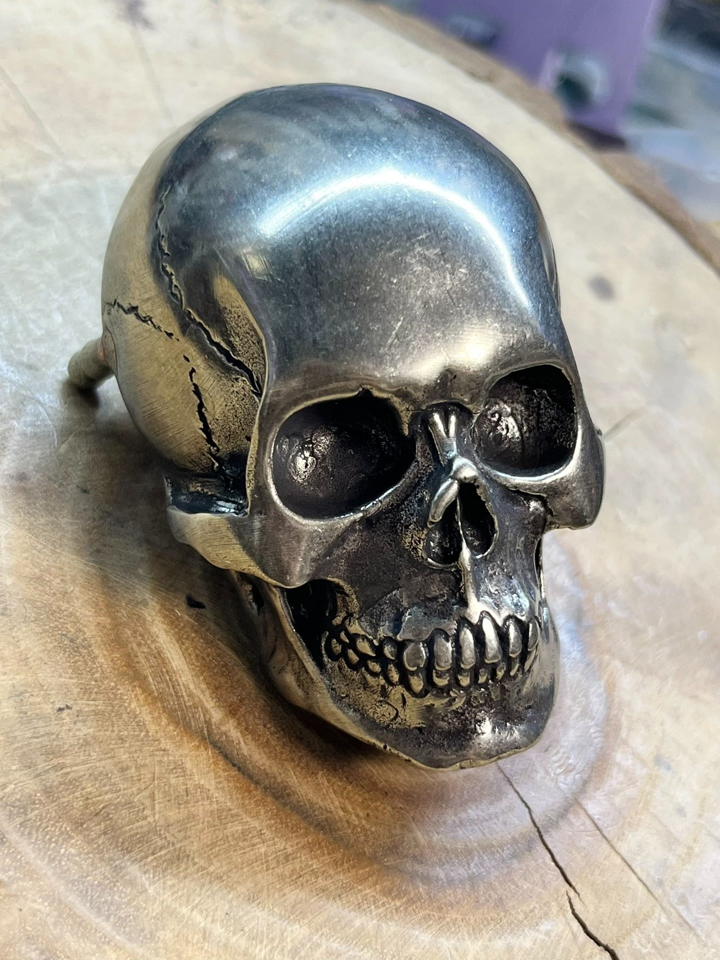 Pure copper skull belt buckle