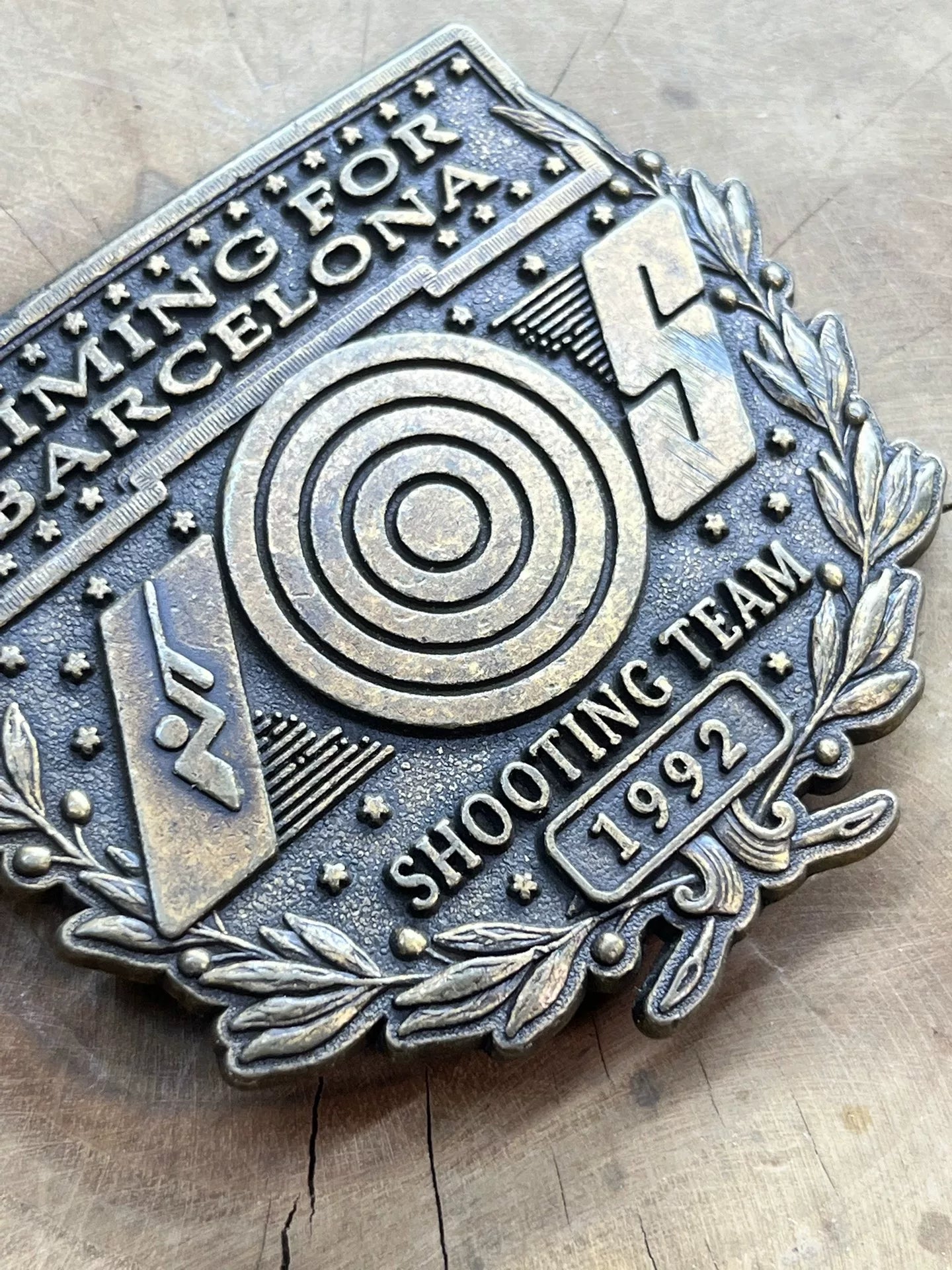 1992 Barcelona Shooting Team Commemorative Vintage Belt Buckle