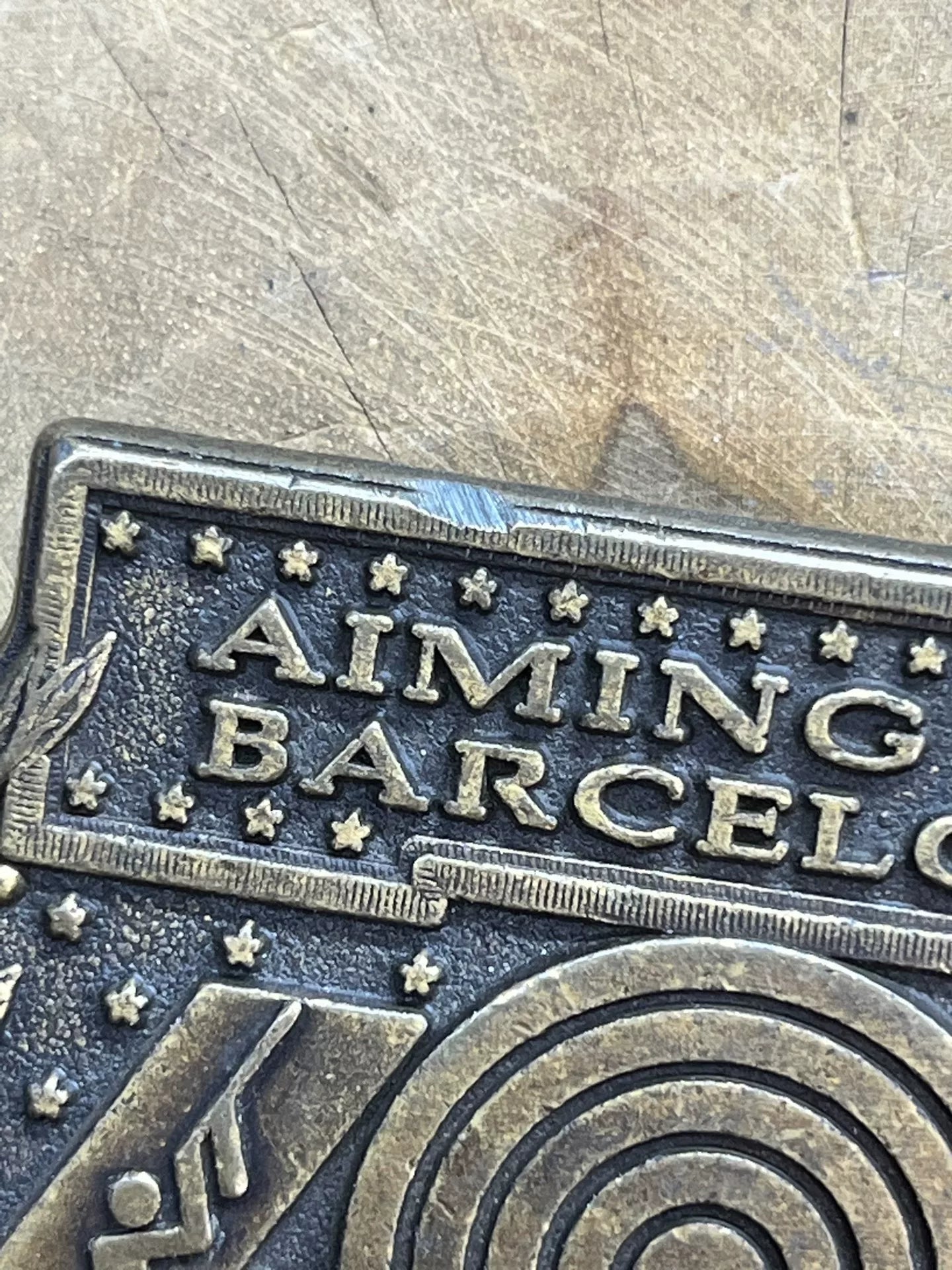 1992 Barcelona Shooting Team Commemorative Vintage Belt Buckle