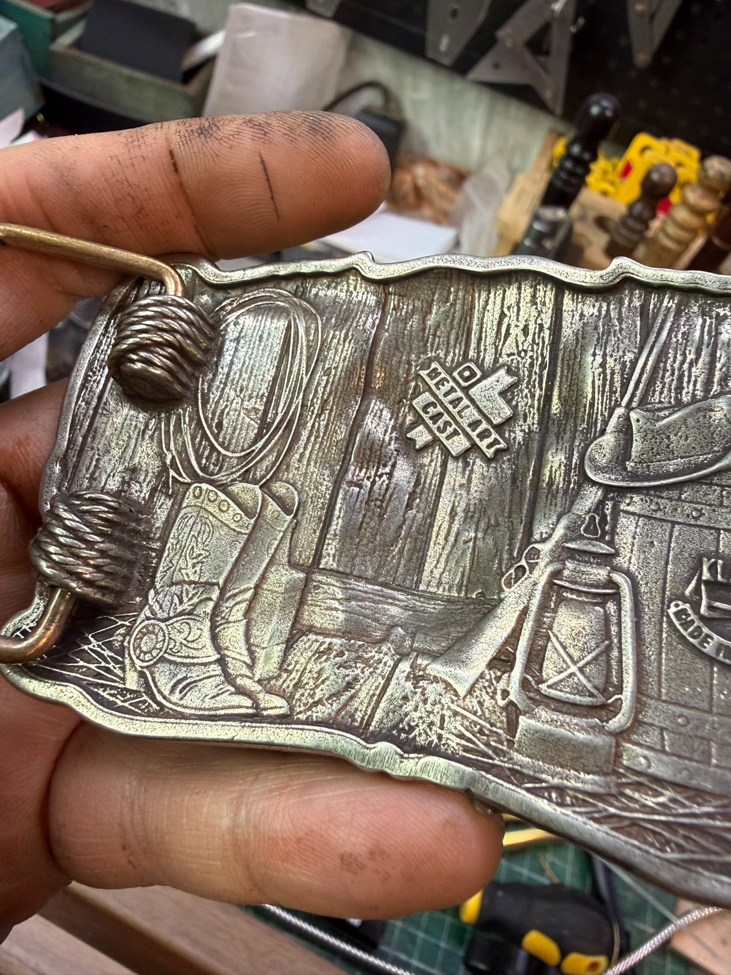 Pure copper Western-Cuba buckle