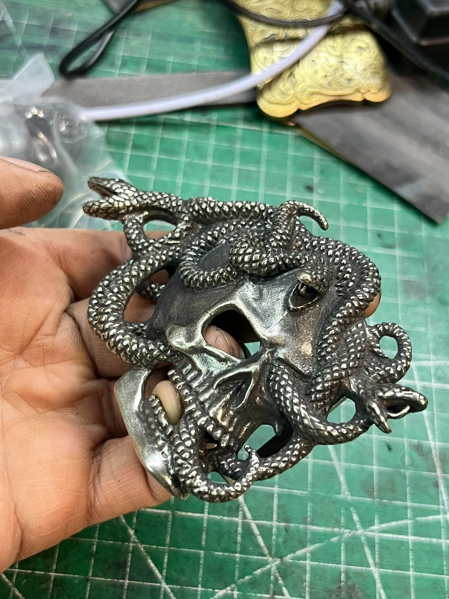 British A brand Alchemy Gothic skull belt buckle belt