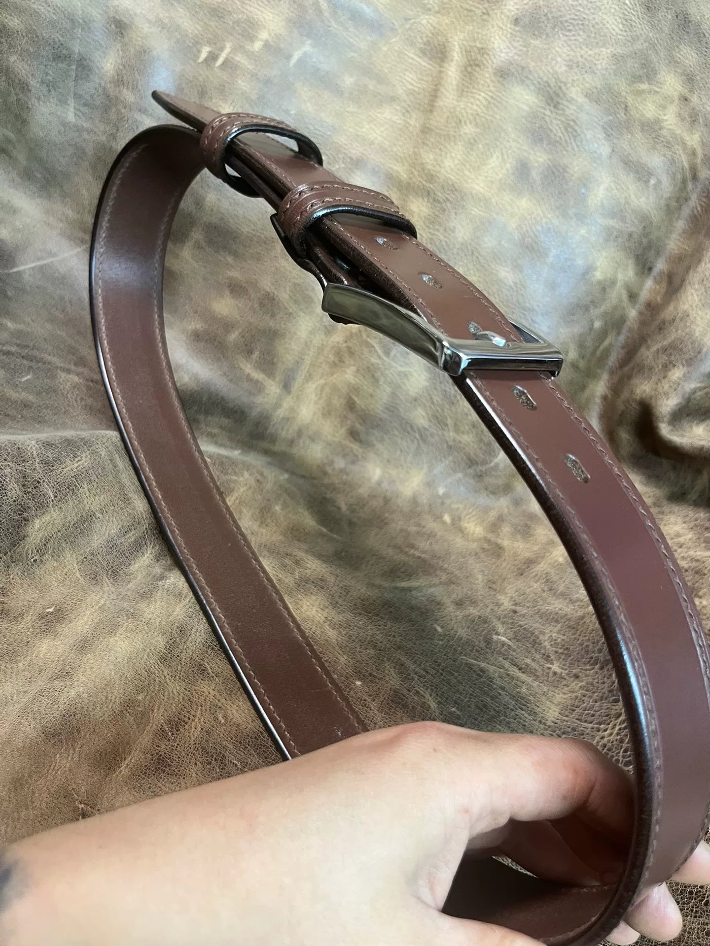 TWS Thomas Bridle Leather Handmade Belt — Imported from UK