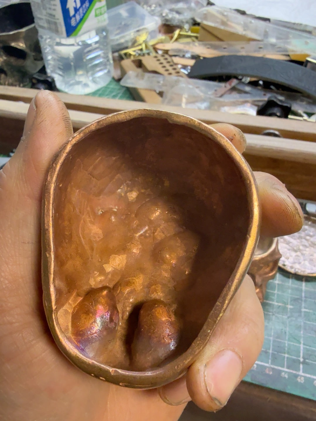 300g Solid Purple Copper Skull Ashtray