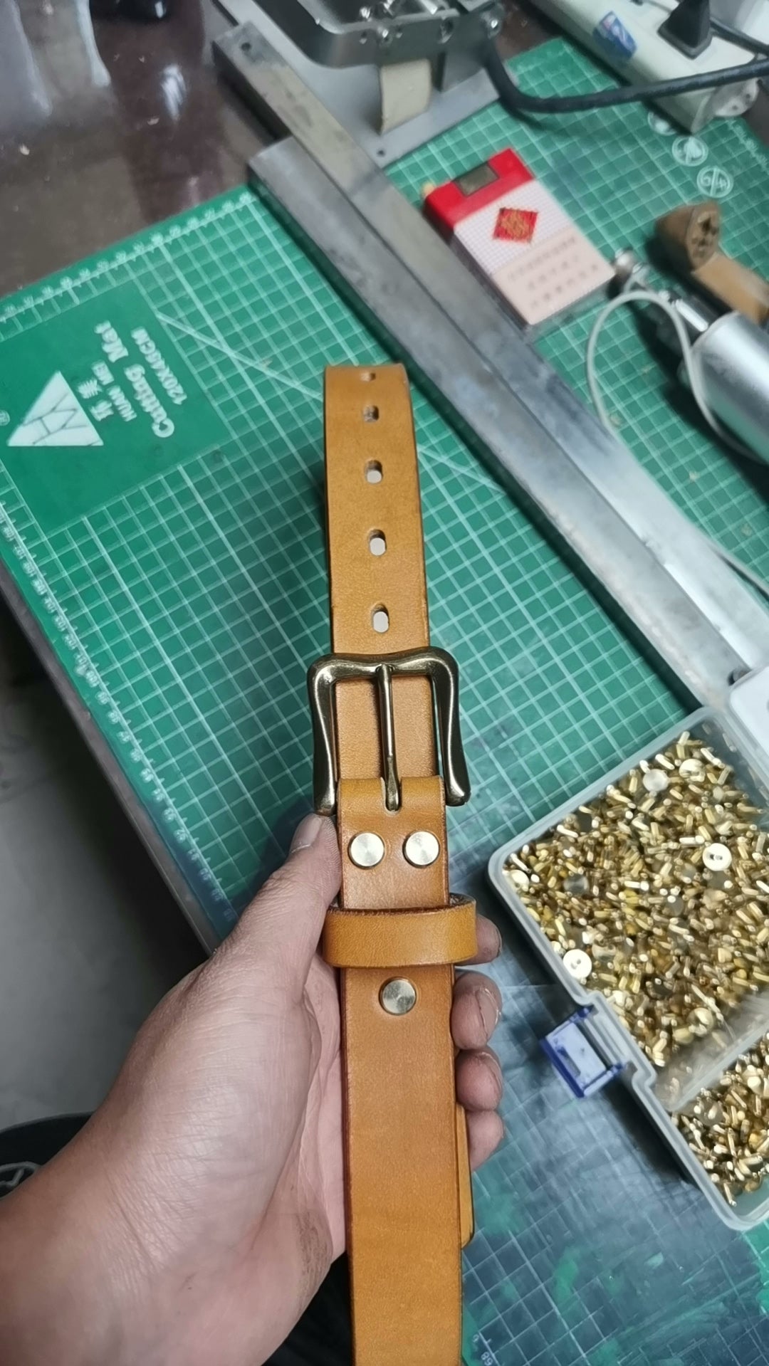 Beeswax color JF horse bridle women's handmade belt