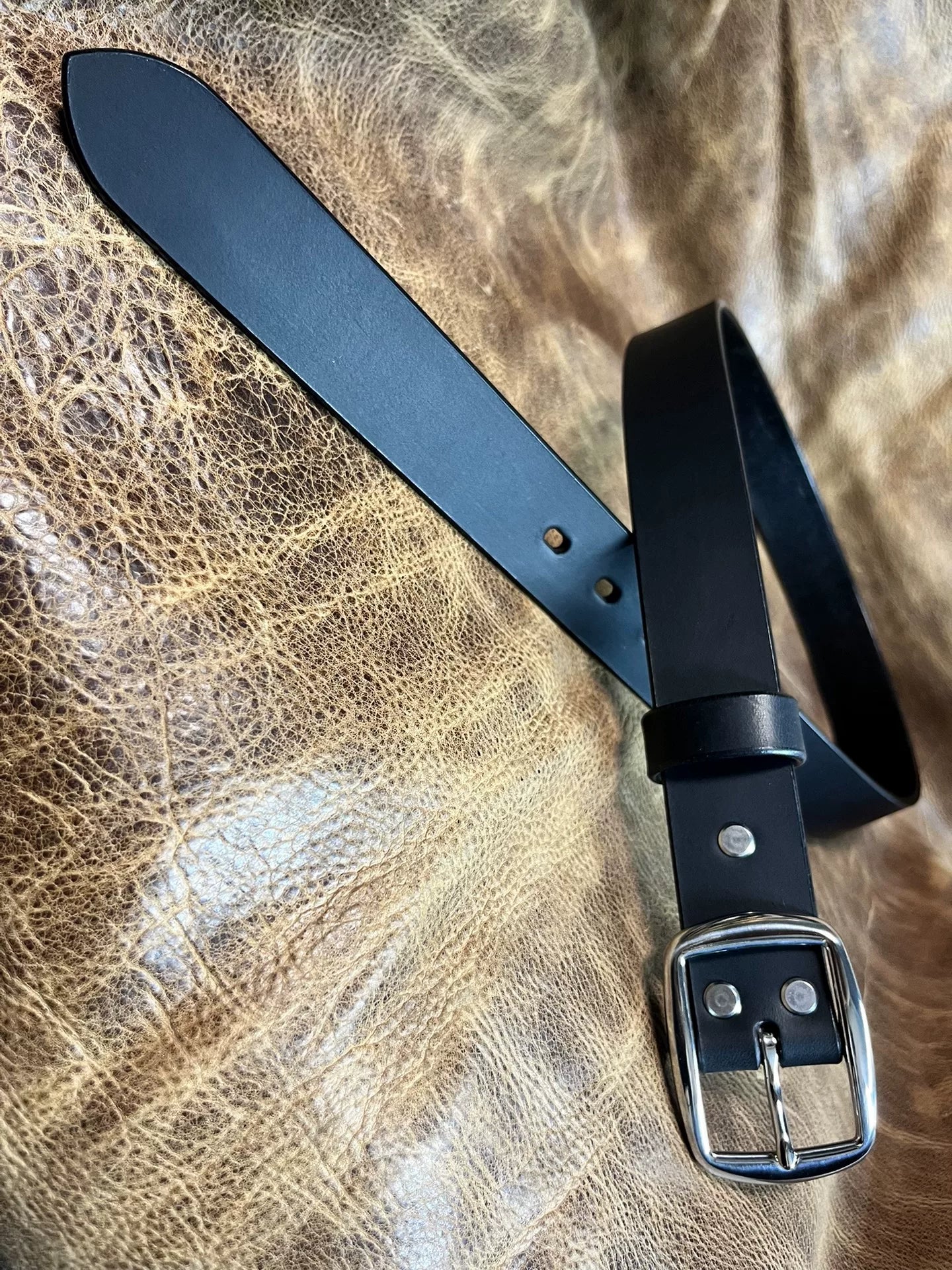 Italian saddle vegetable tanned handmade belt