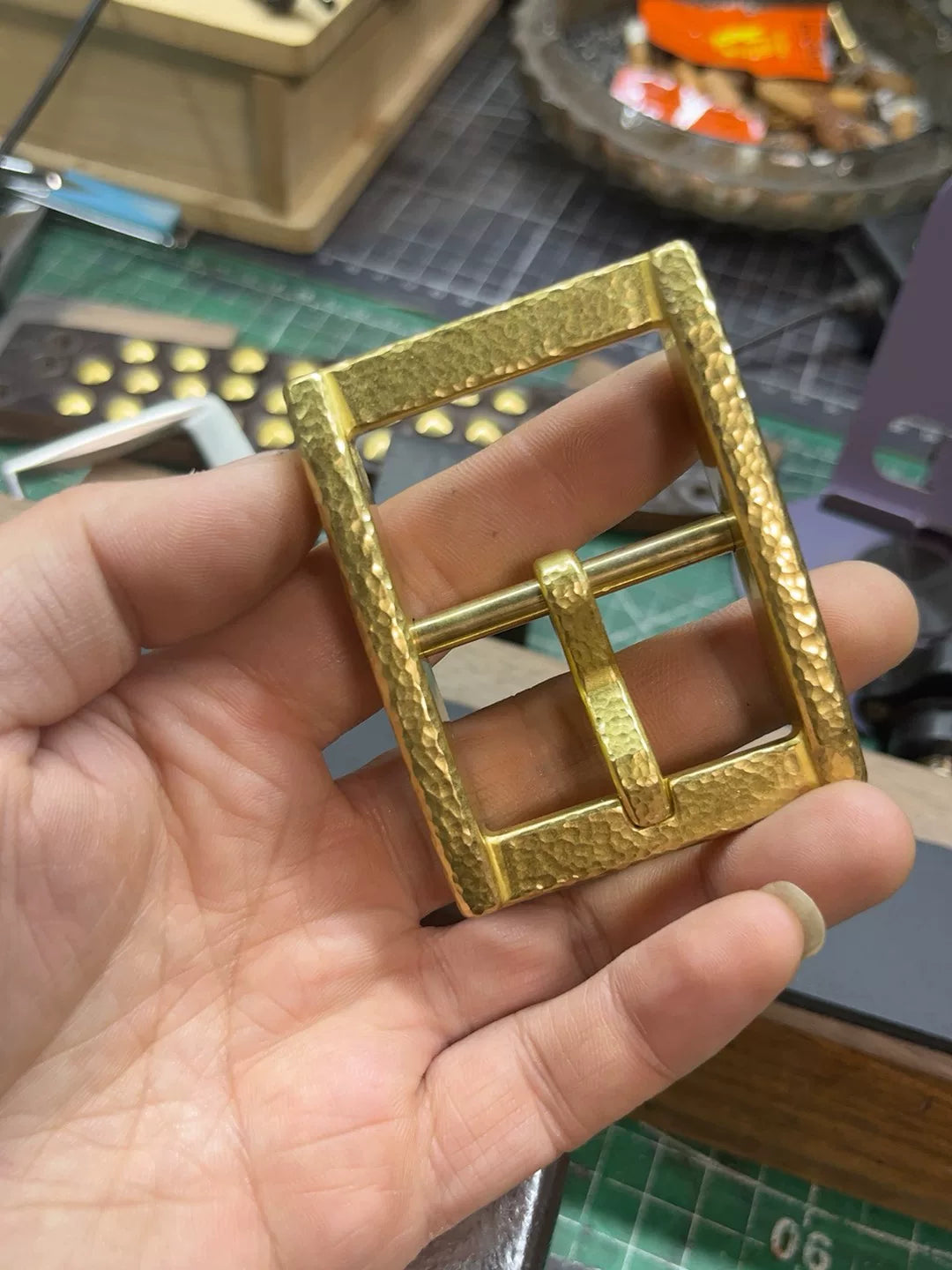 Zephyr Buckle Zephyr No. 1 Replica Hammered Belt Buckle, Solid Brass