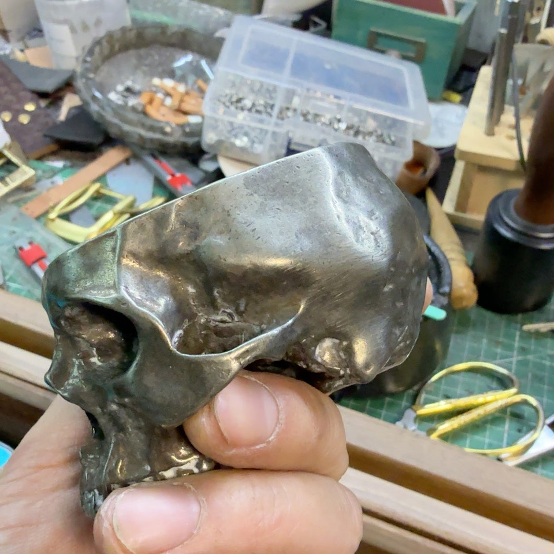 300g Solid White Copper Skull Ashtray