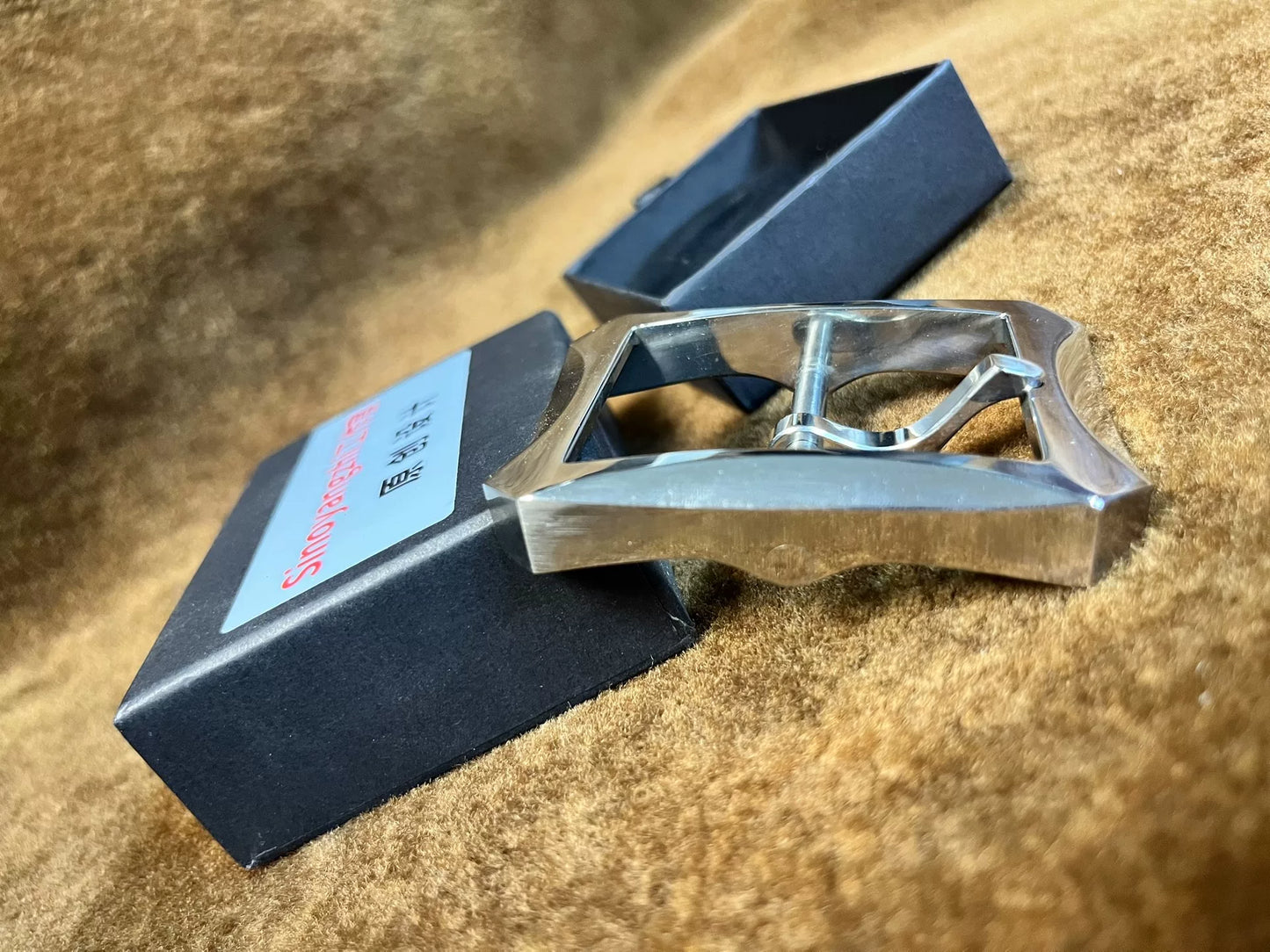 Octagonal Line-Cut 316 Stainless Steel Buckle — 4.05cm Inner Diameter