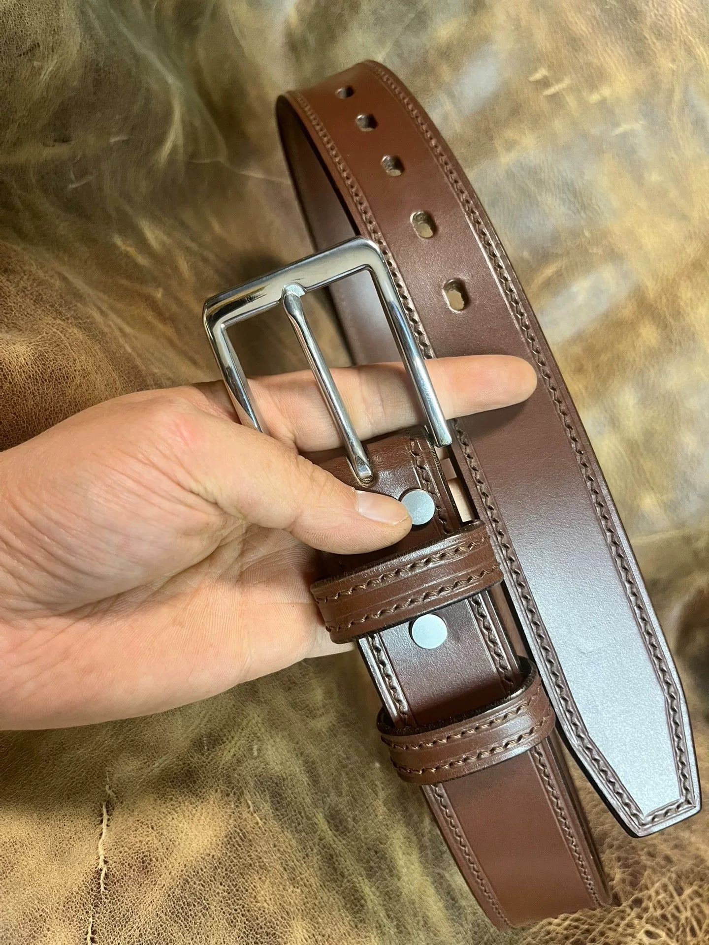 TWS Thomas Bridle Leather Handmade Belt — Imported from UK