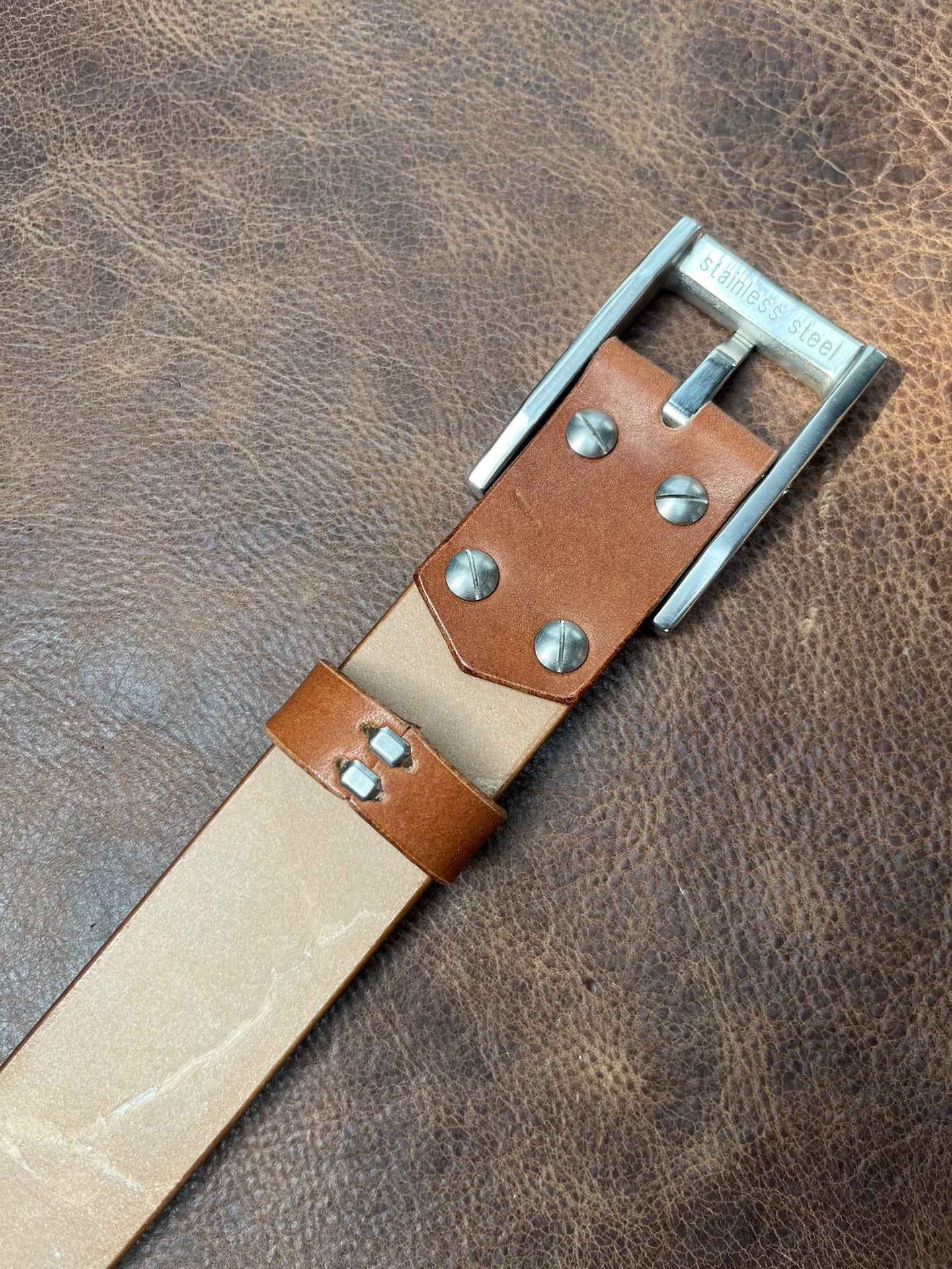 JF.J.Baker full grain jf horse bridle leather belt strip handmade b…