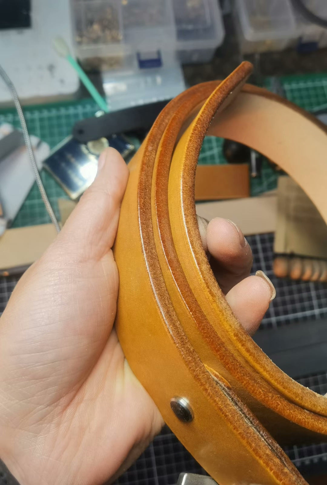 5.5mm thick beeswax color JF horse rein. Full grain jf horse rein l…
