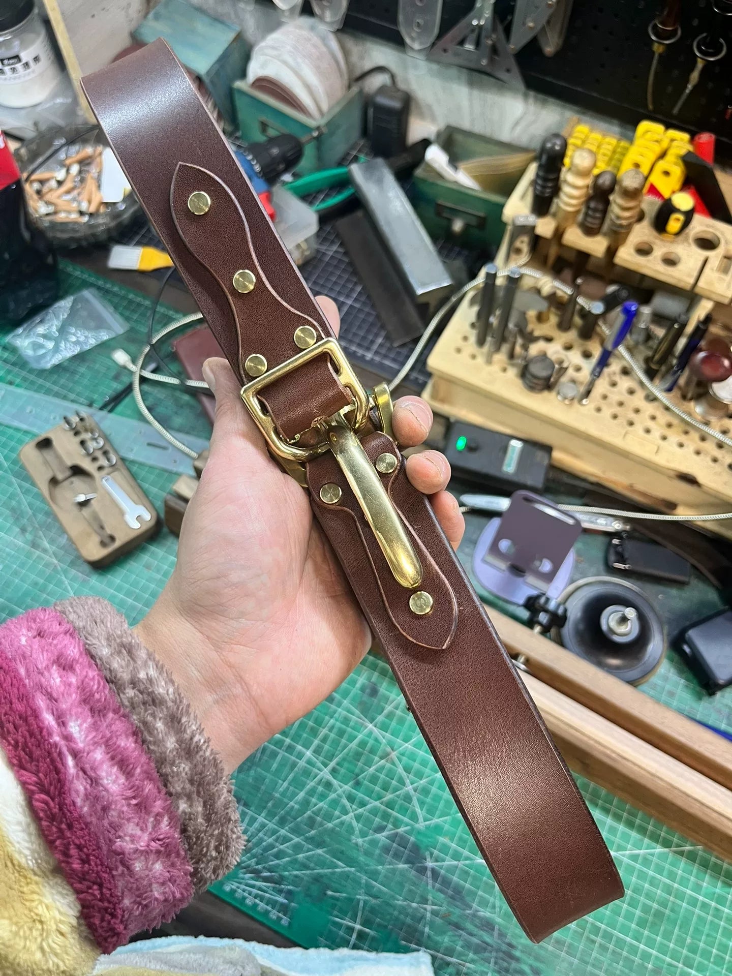 Brand-New Littleton Genuine Leather Cavalry Belt — Quick-Release