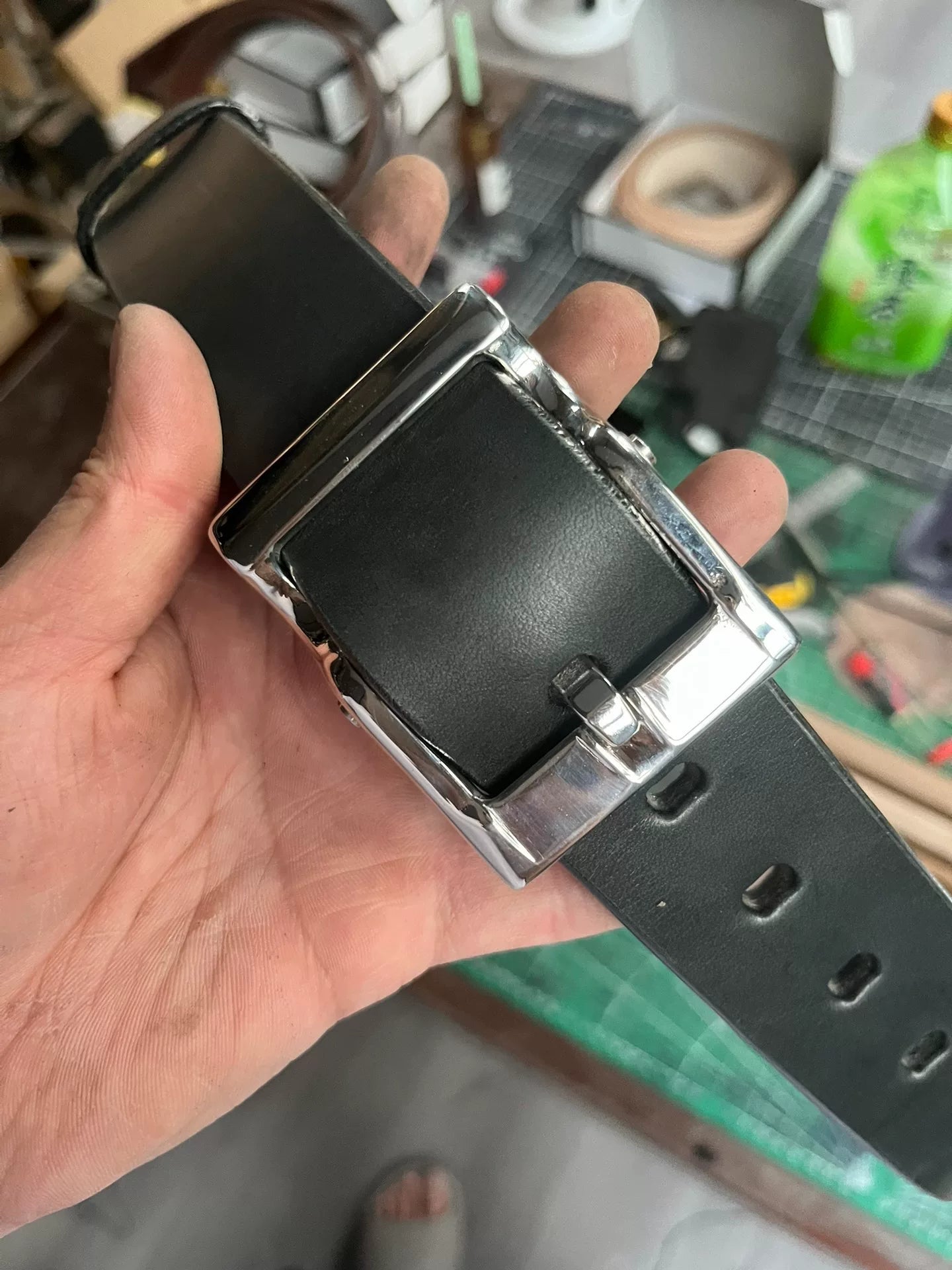 Imported full-grain black Meisan leather genuine first-layer cowhid…