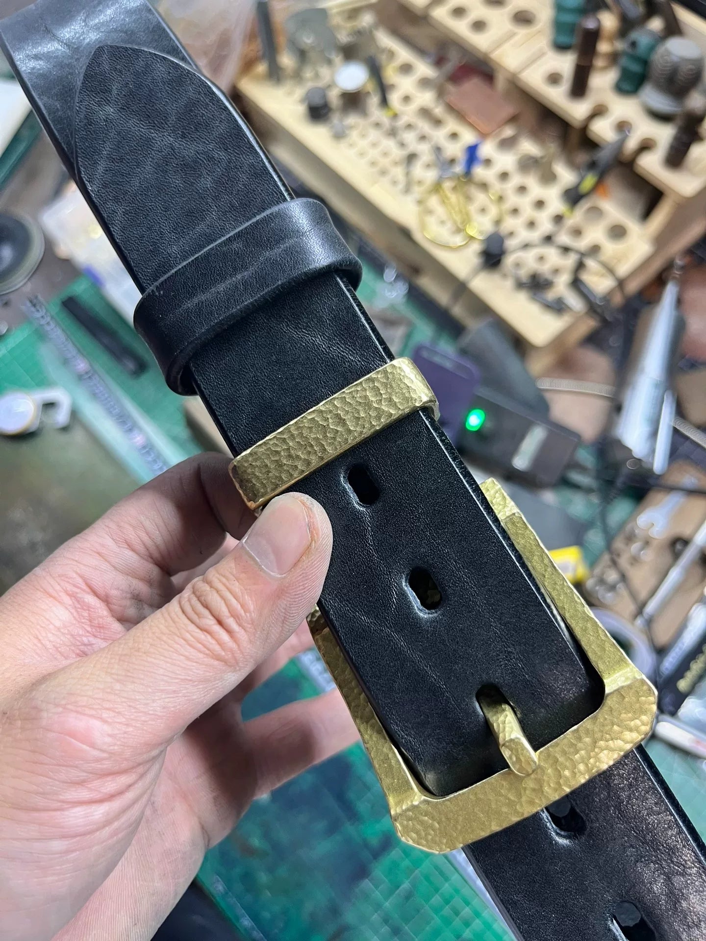 6.5mm Thick North American Dyed Black Buffalo Leather Belt