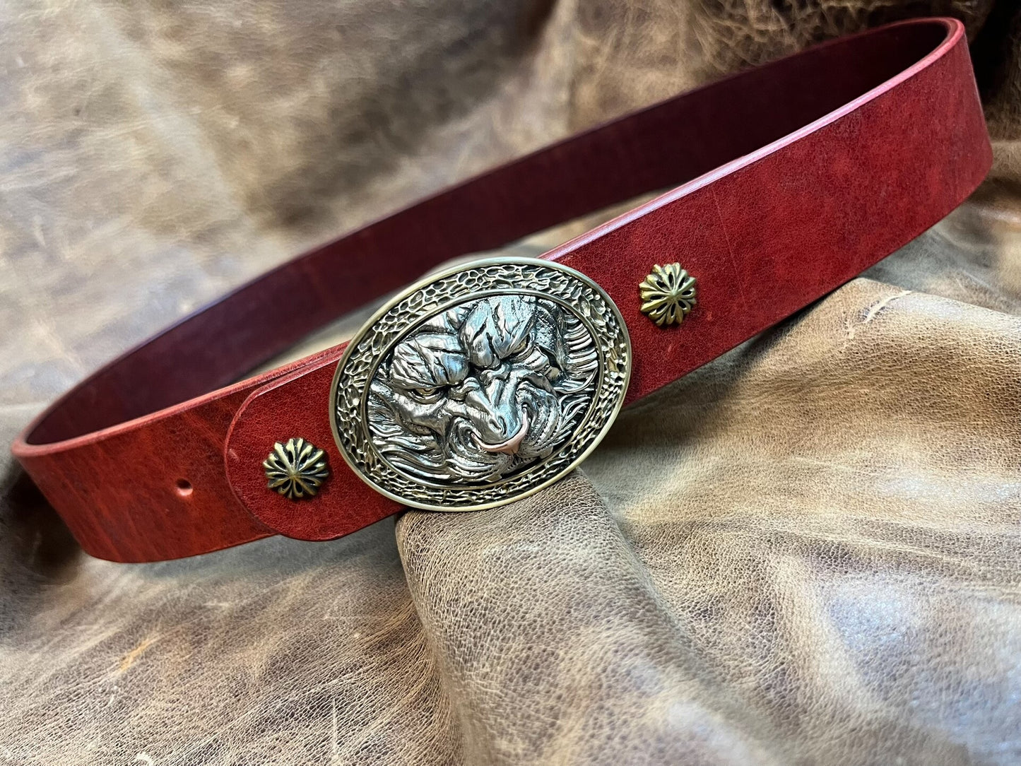 Tiger pure copper handmade belt buckle