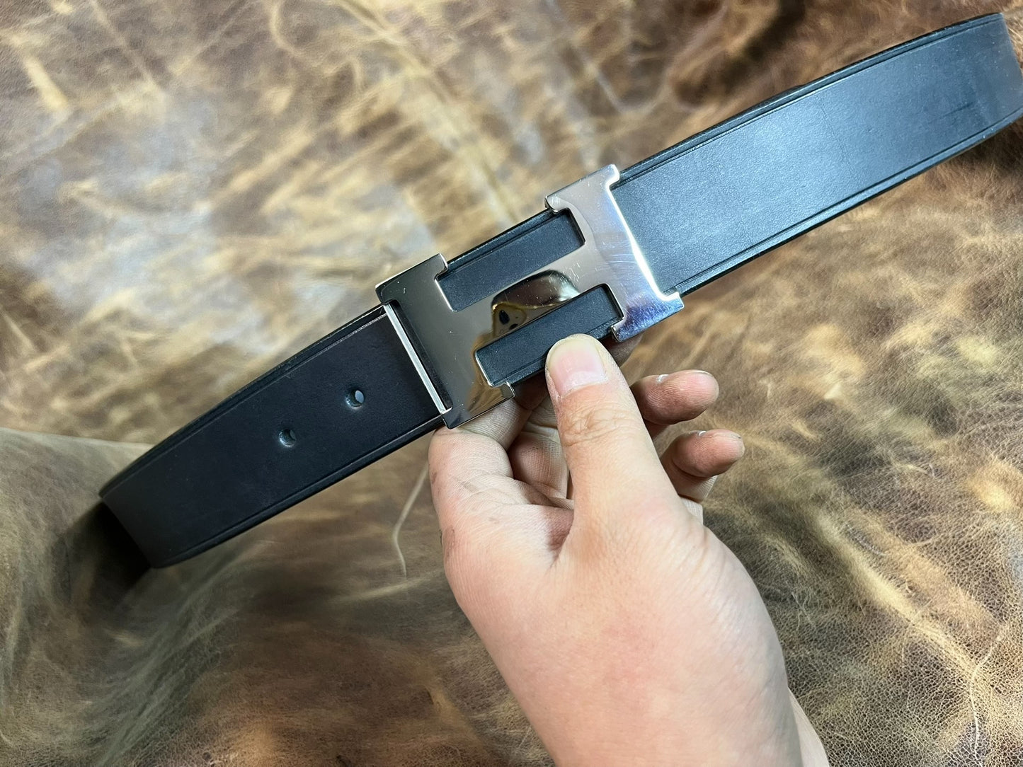 4.5mm formal business pin buckle business handmade belt