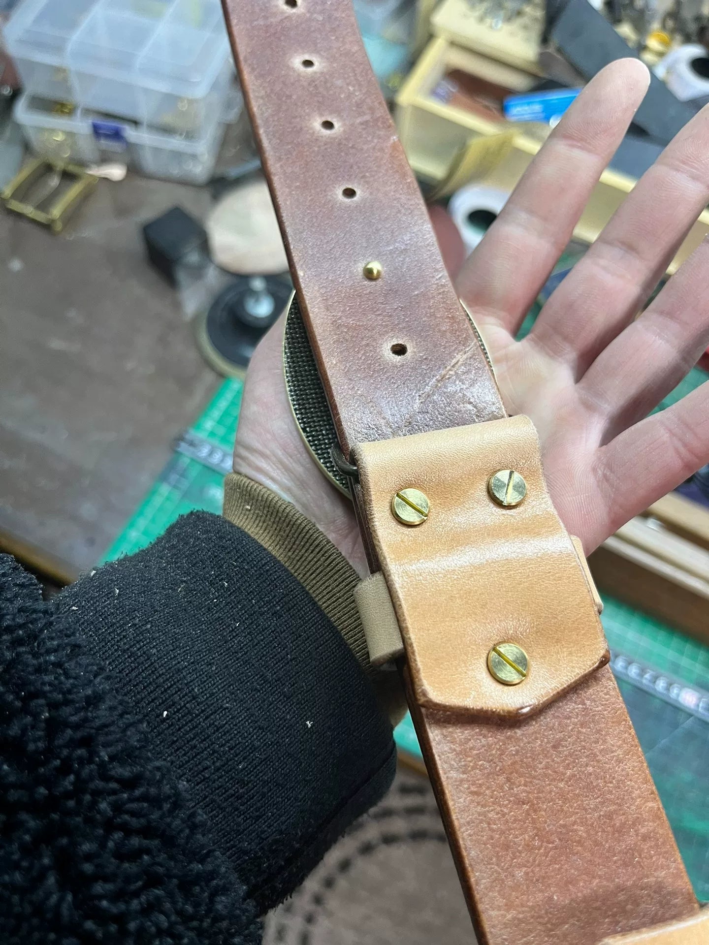 5.5mm thick Japanese Tochigi leather back belt