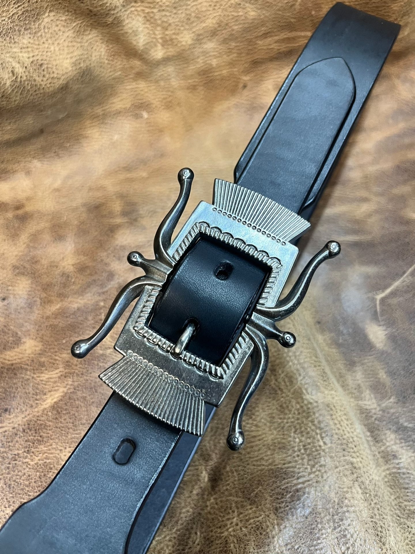 925 silver rrl octopus buckle original American western retro belt…