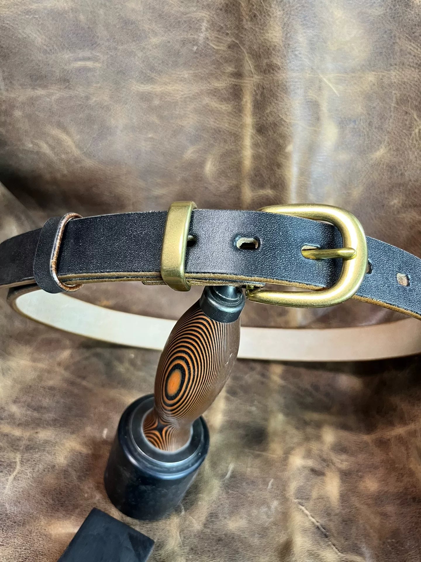Black JF Horse Rein women's handmade belt