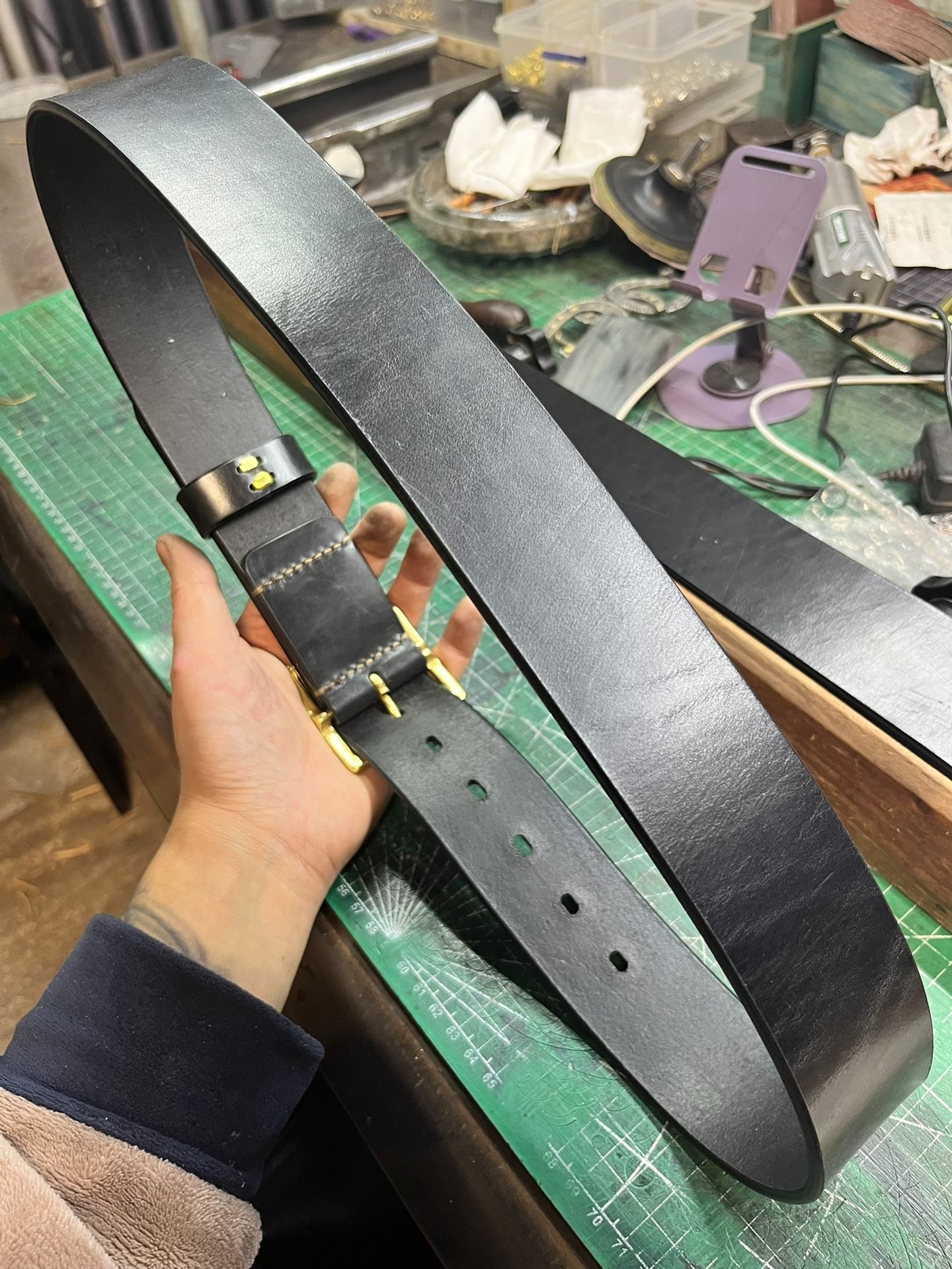 4.5cm wide genuine leather first layer cowhide fitness belt widened…