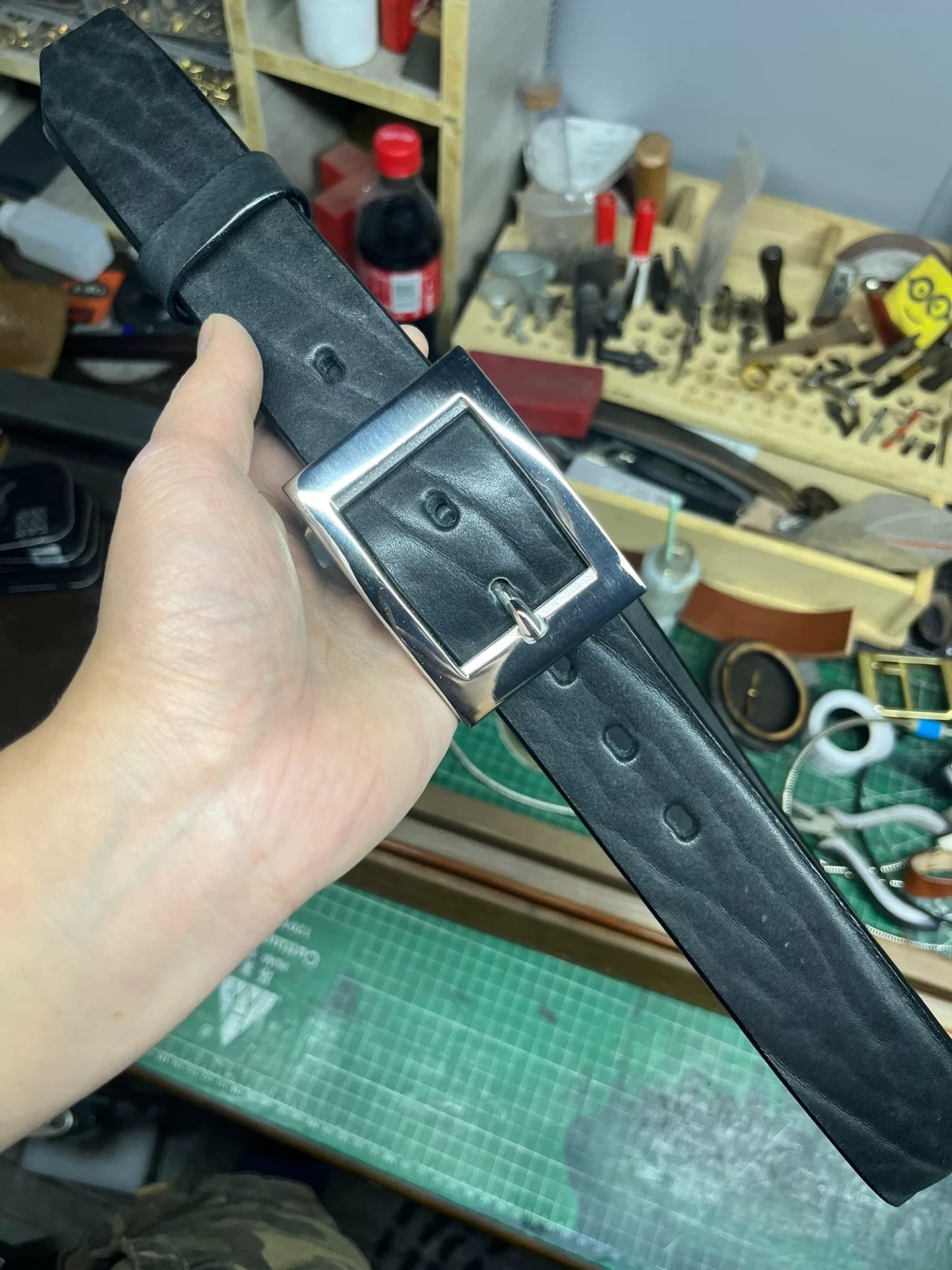 Super awesome 6.5mm thick North American black dyed bison leather f…