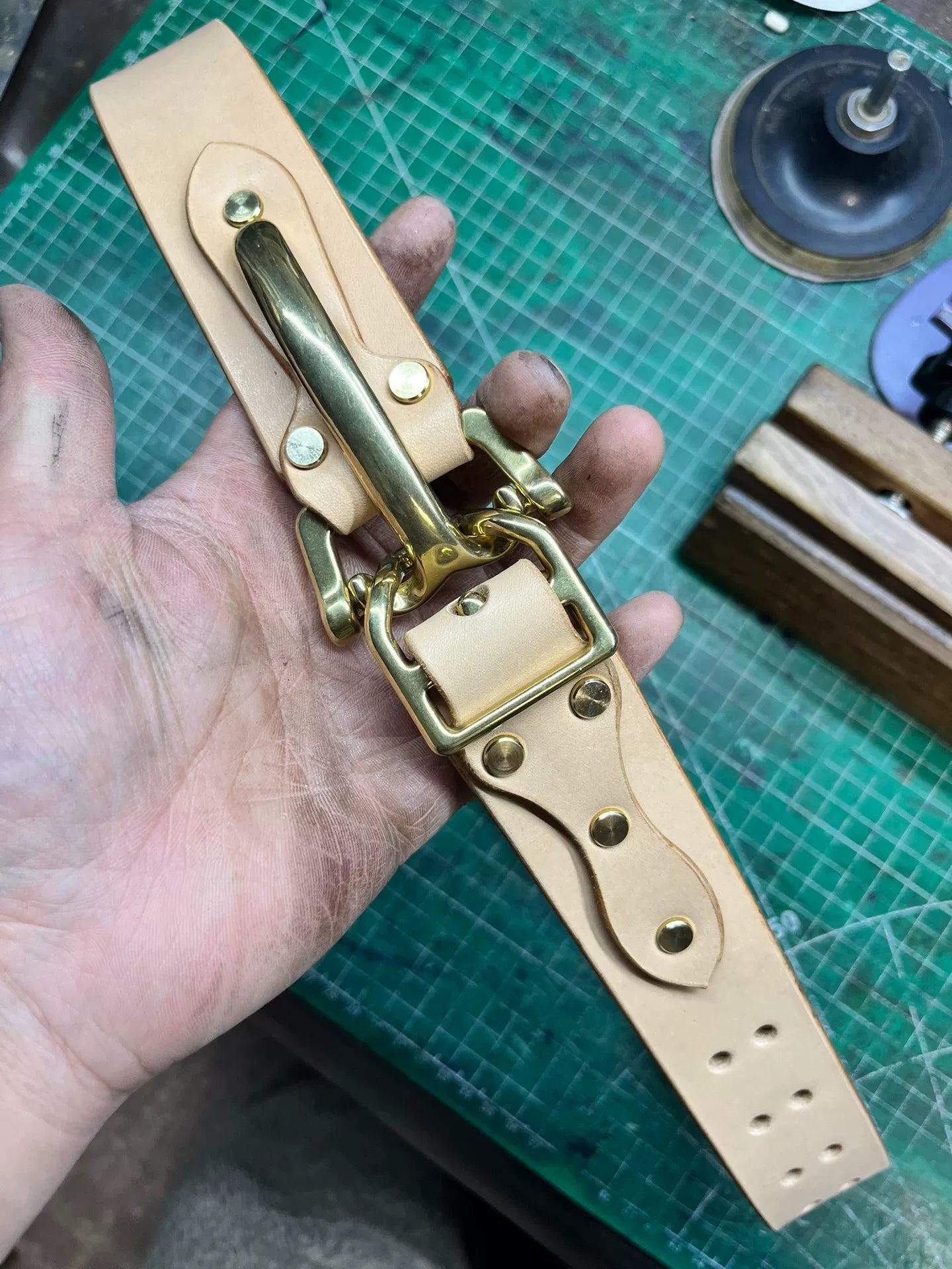 Brand-New Littleton Genuine Leather Cavalry Belt — Quick-Release