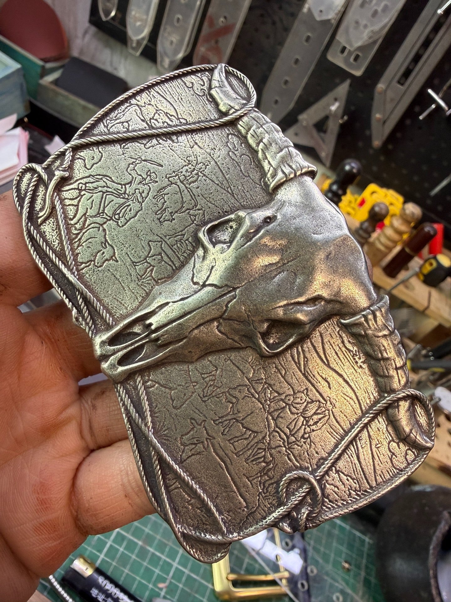 Pure copper Western-Cuba buckle